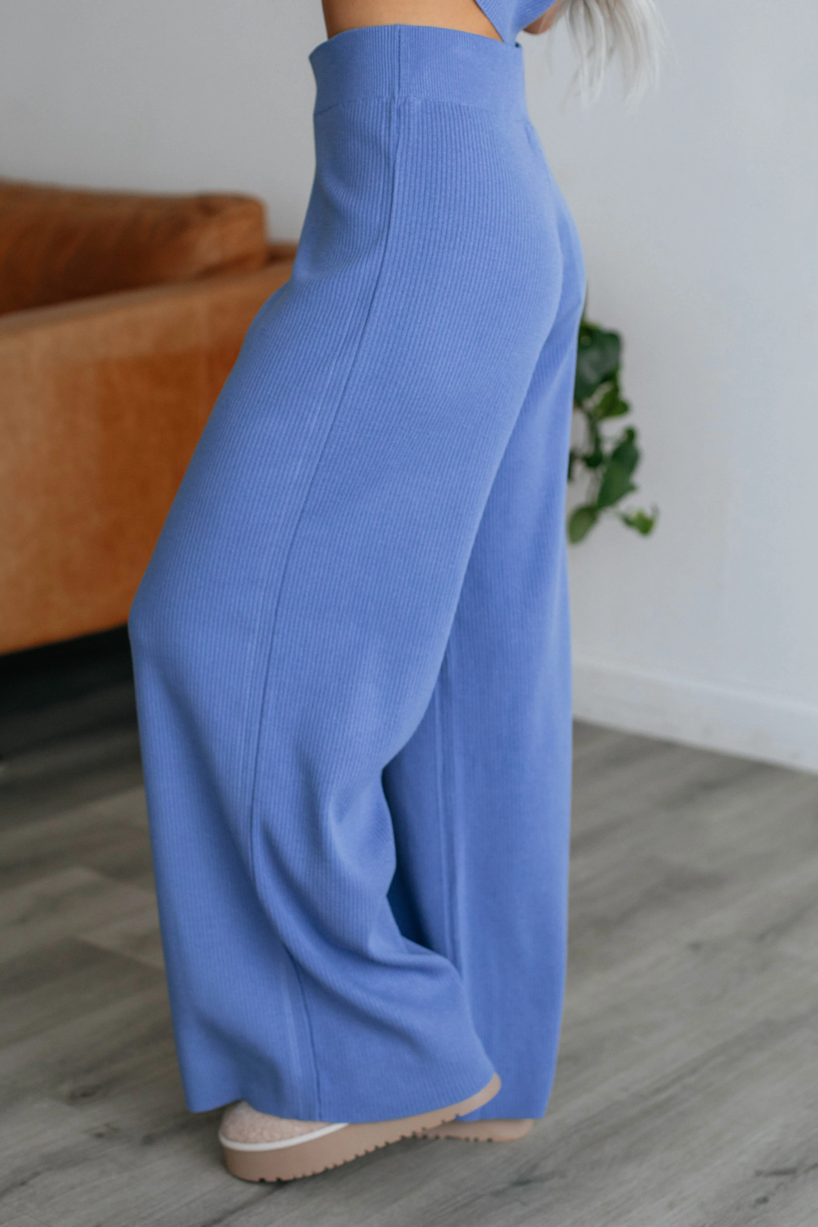 Moniz Ribbed Pants - Cornflower Blue sold by Wild Oak Boutique product image thumbnail 3