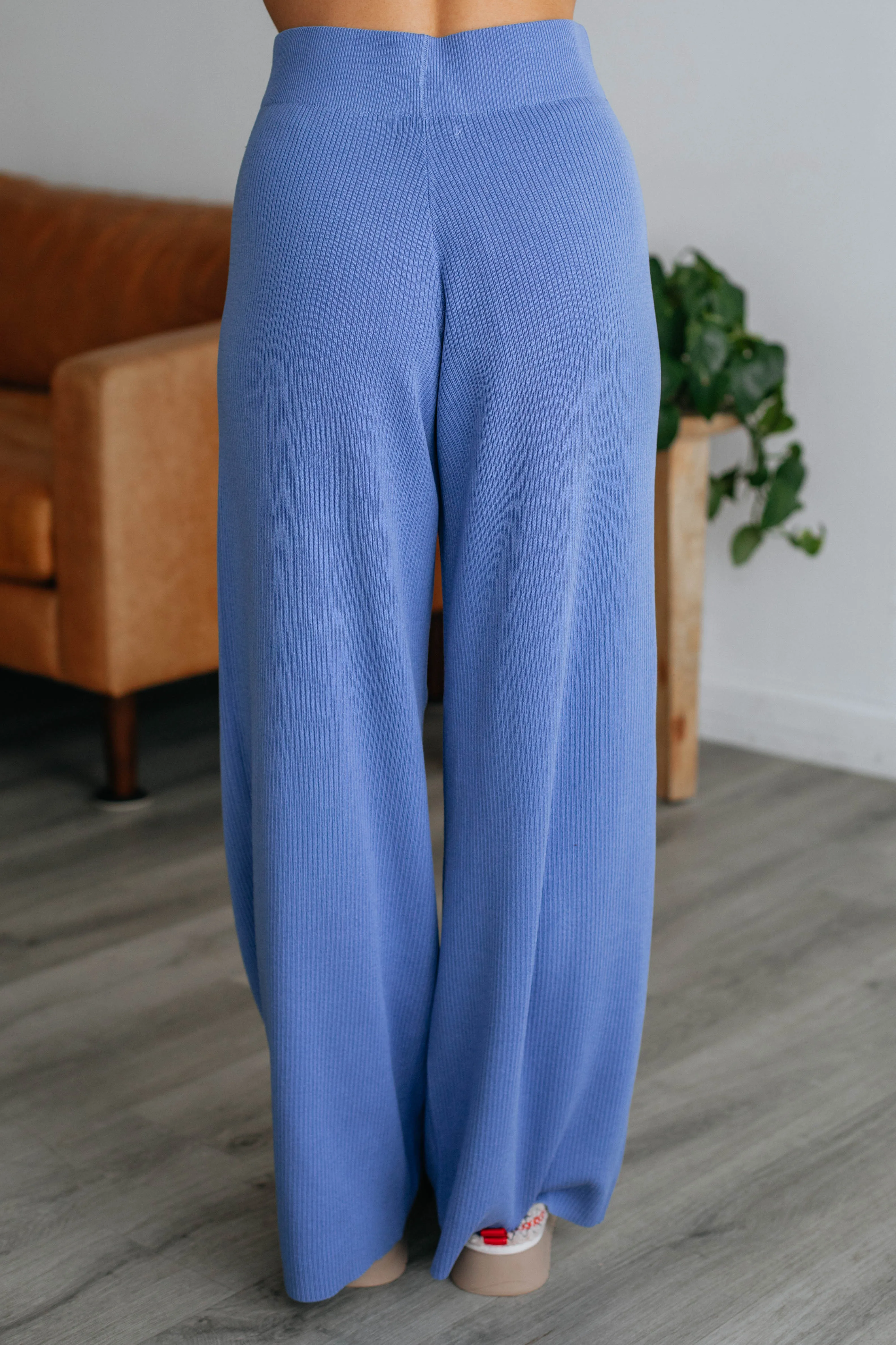 Moniz Ribbed Pants - Cornflower Blue sold by Wild Oak Boutique product image thumbnail 4