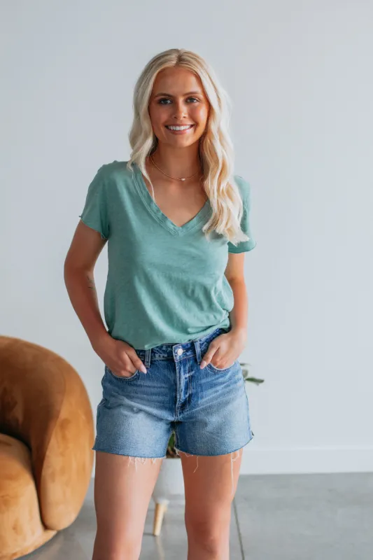 Luca Basic Tee - Jade sold by Wild Oak Boutique