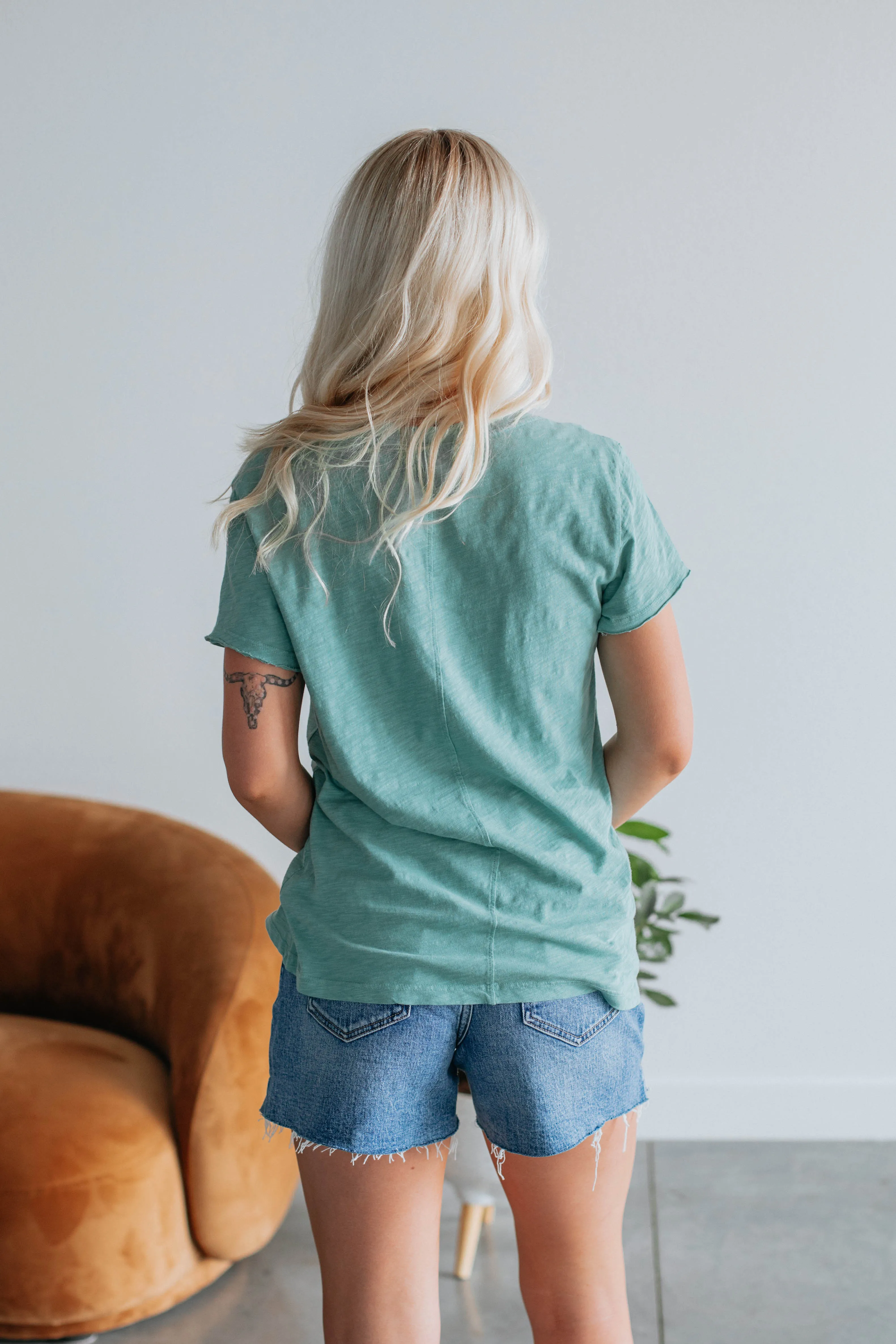 Luca Basic Tee - Jade sold by Wild Oak Boutique product image thumbnail 5