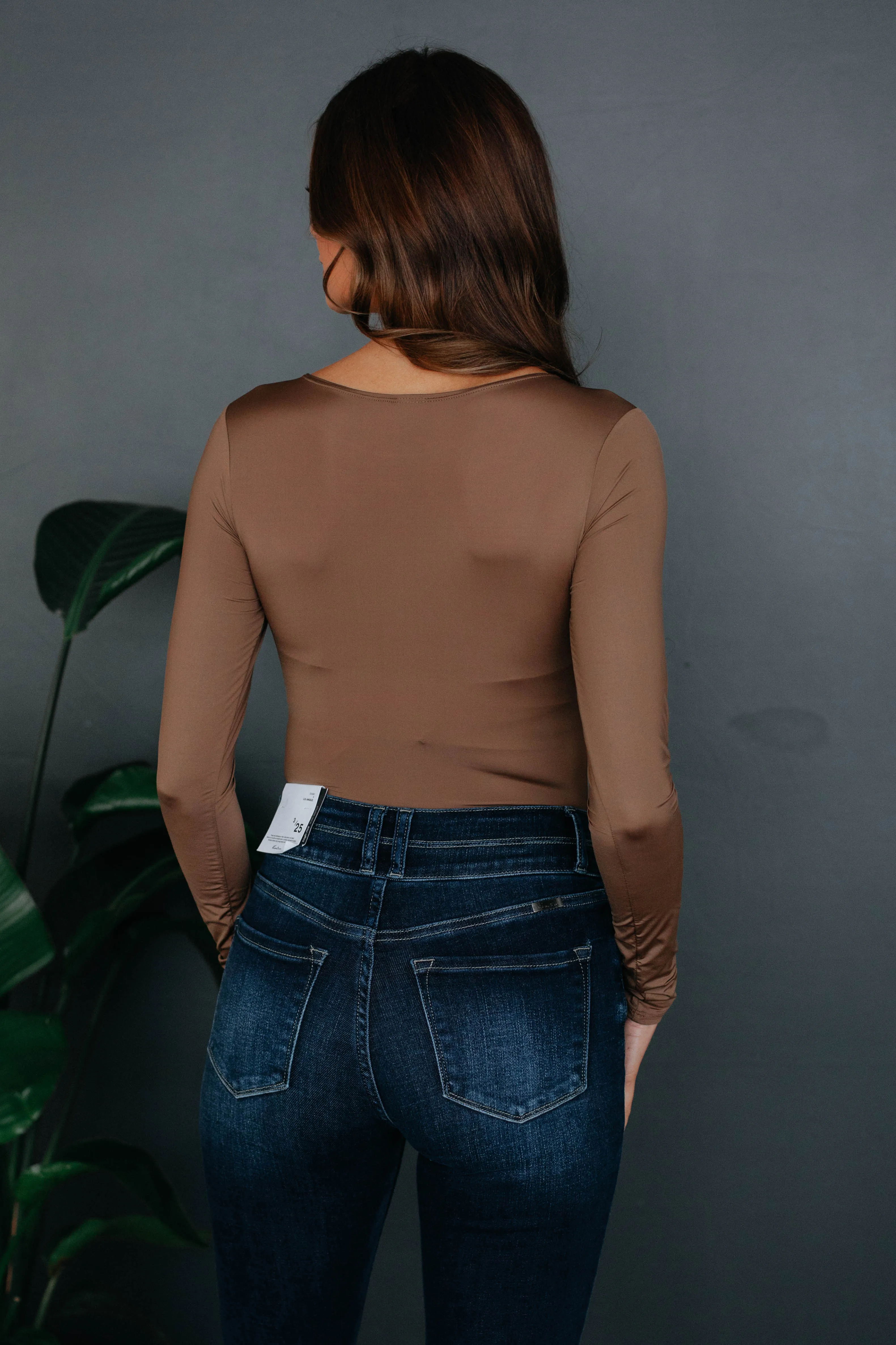 Marren Basic Bodysuit - Mocha sold by Wild Oak Boutique product image thumbnail 4