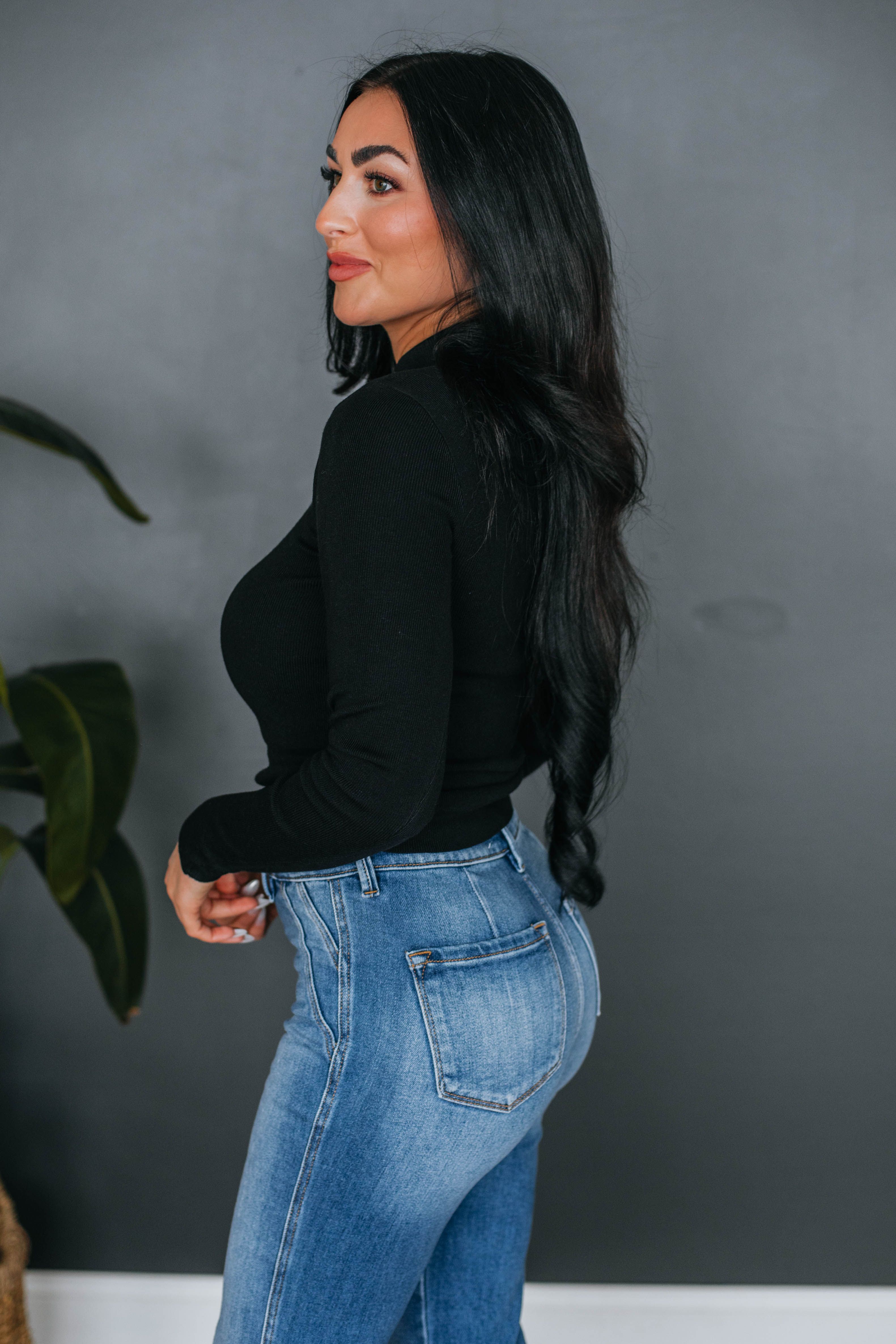 Trey Mock Neck Top - Black sold by Wild Oak Boutique product image thumbnail 3