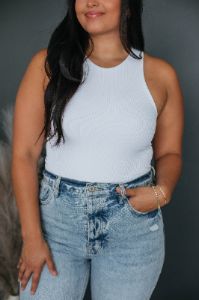 Rian Ribbed Bodysuit - Ivory sold by Wild Oak Boutique