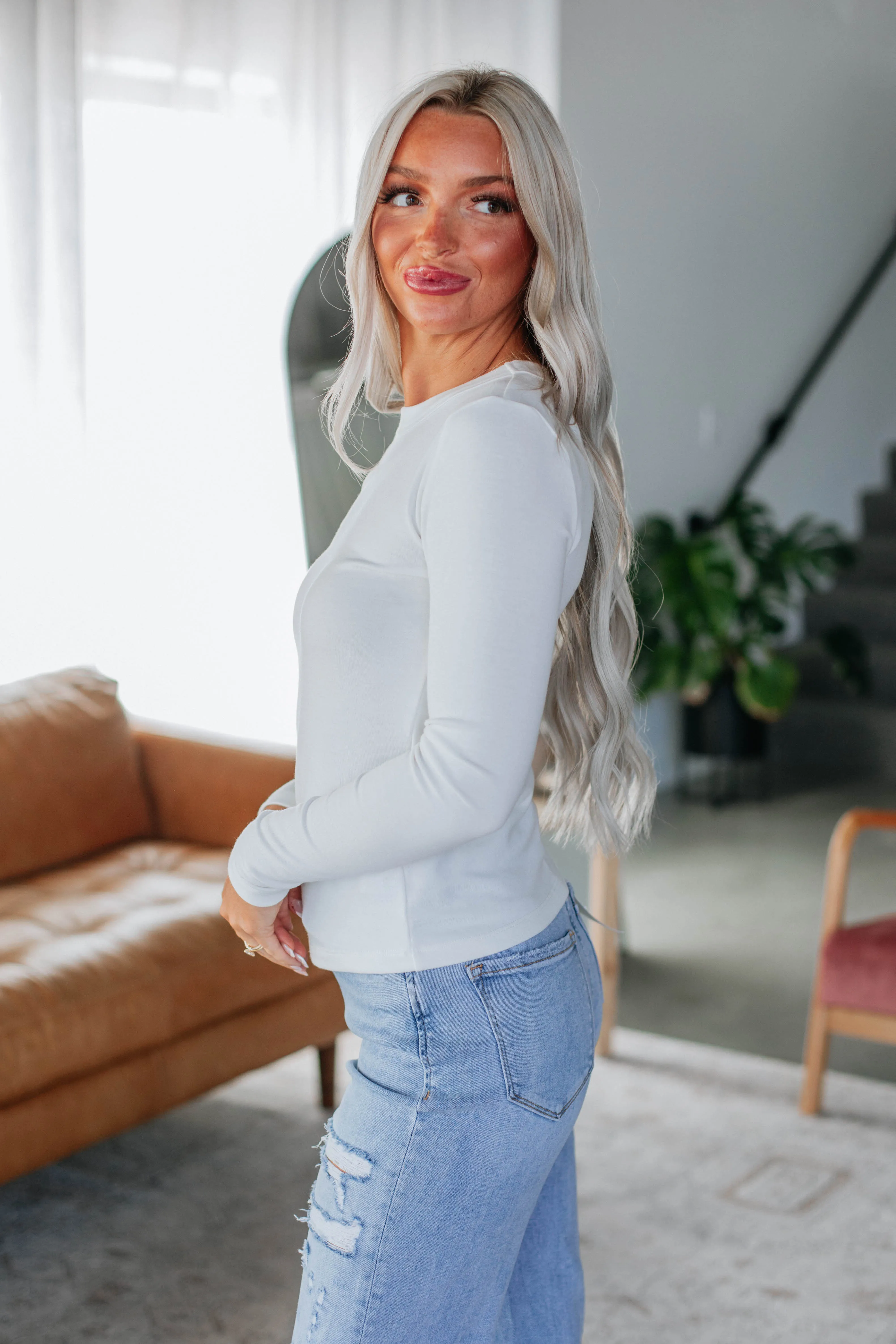 Penny Long Sleeve Top - Ivory sold by Wild Oak Boutique product image thumbnail 3