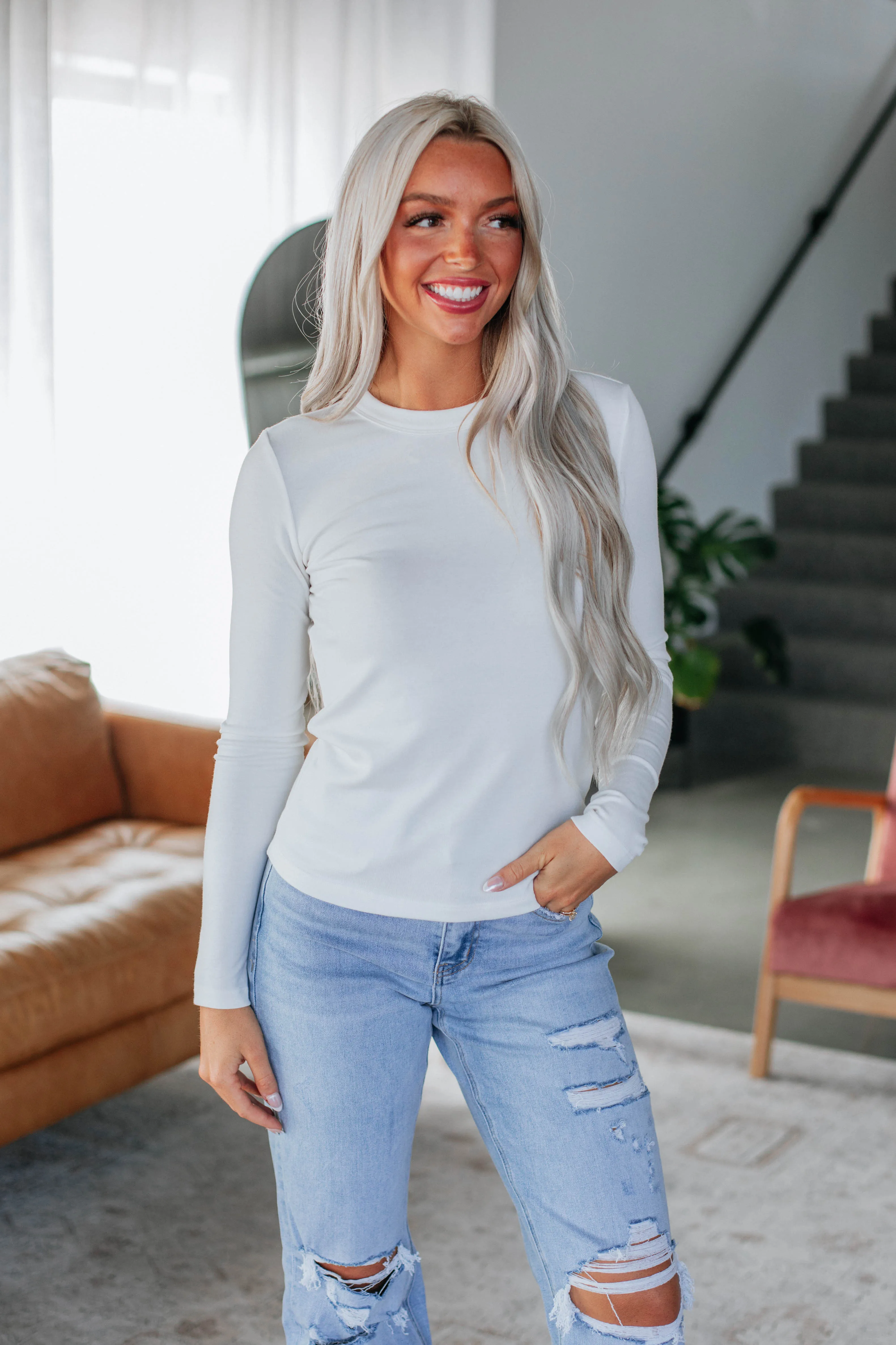 Penny Long Sleeve Top - Ivory sold by Wild Oak Boutique