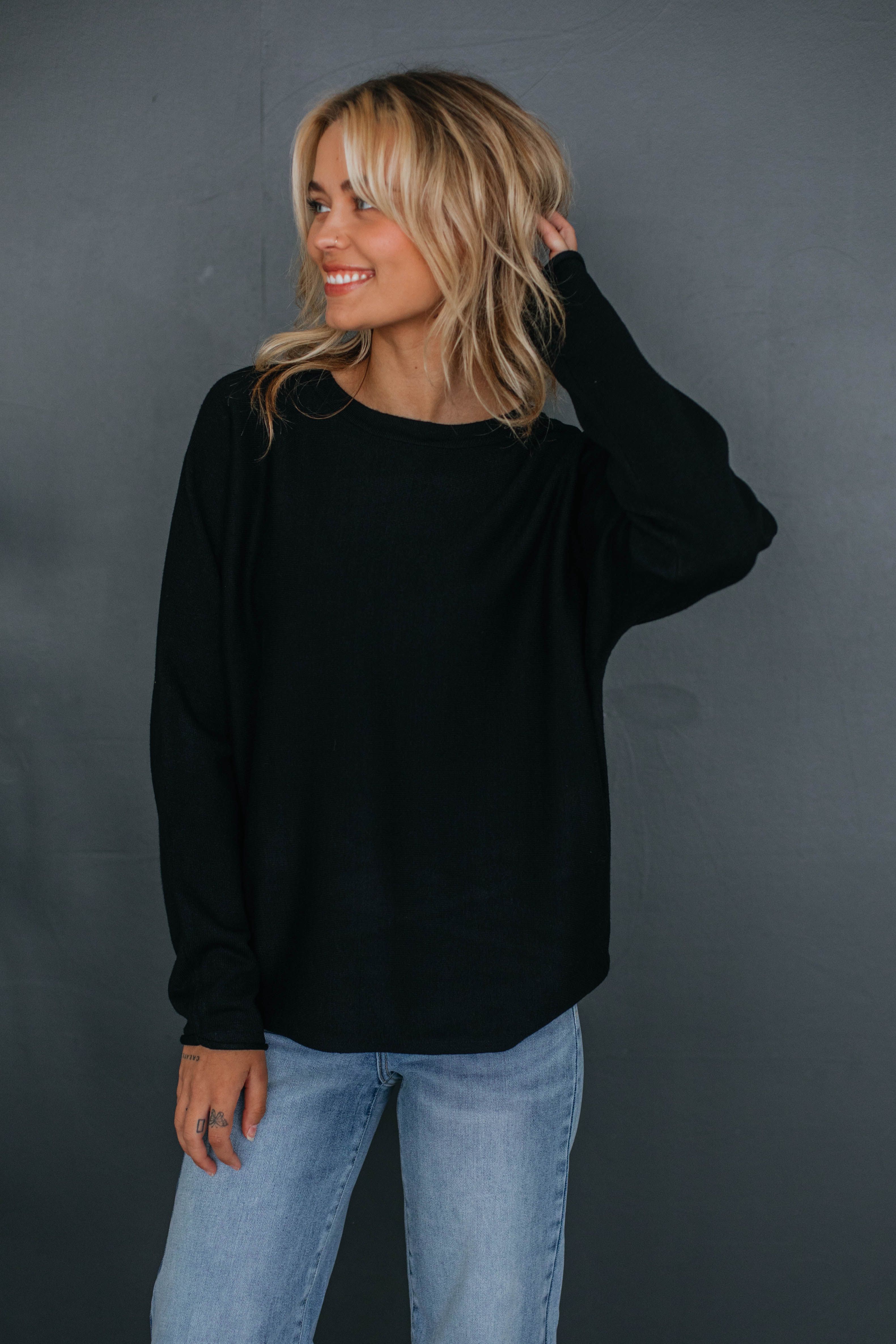Brylee Lightweight Sweater - Black sold by Wild Oak Boutique product image thumbnail 3