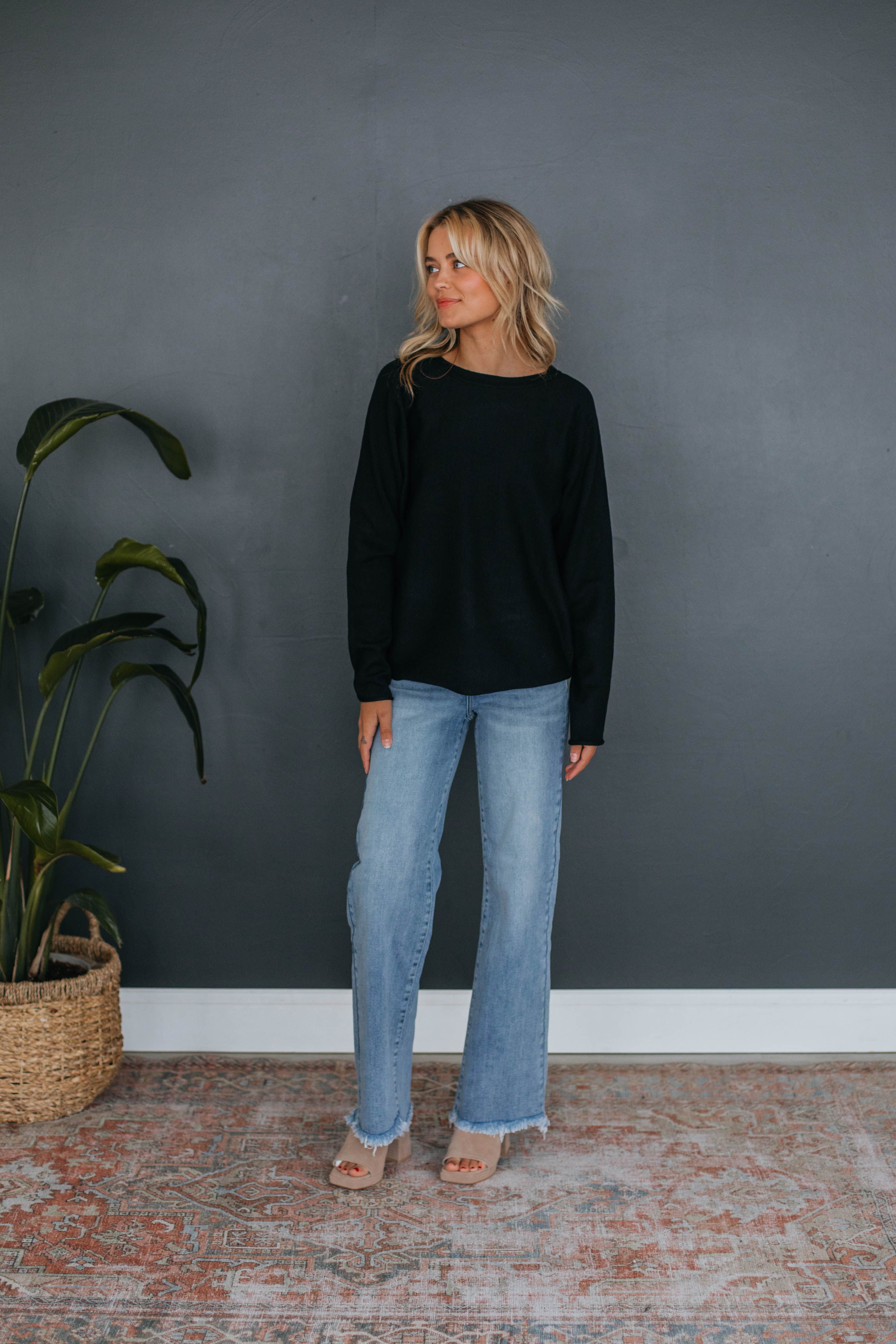 Brylee Lightweight Sweater - Black sold by Wild Oak Boutique product image thumbnail 2