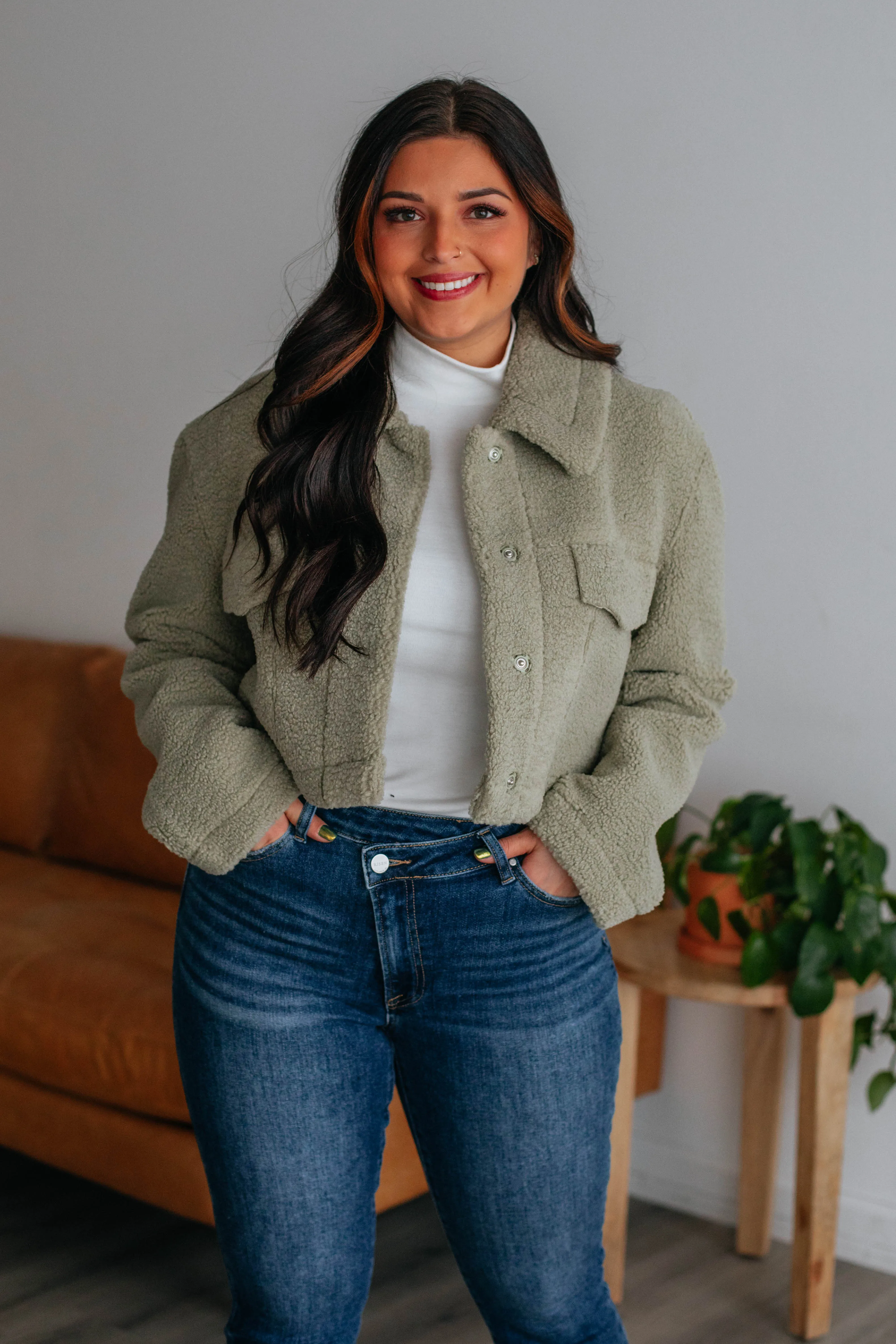 Mazie Cropped Shacket sold by Wild Oak Boutique product image thumbnail 2