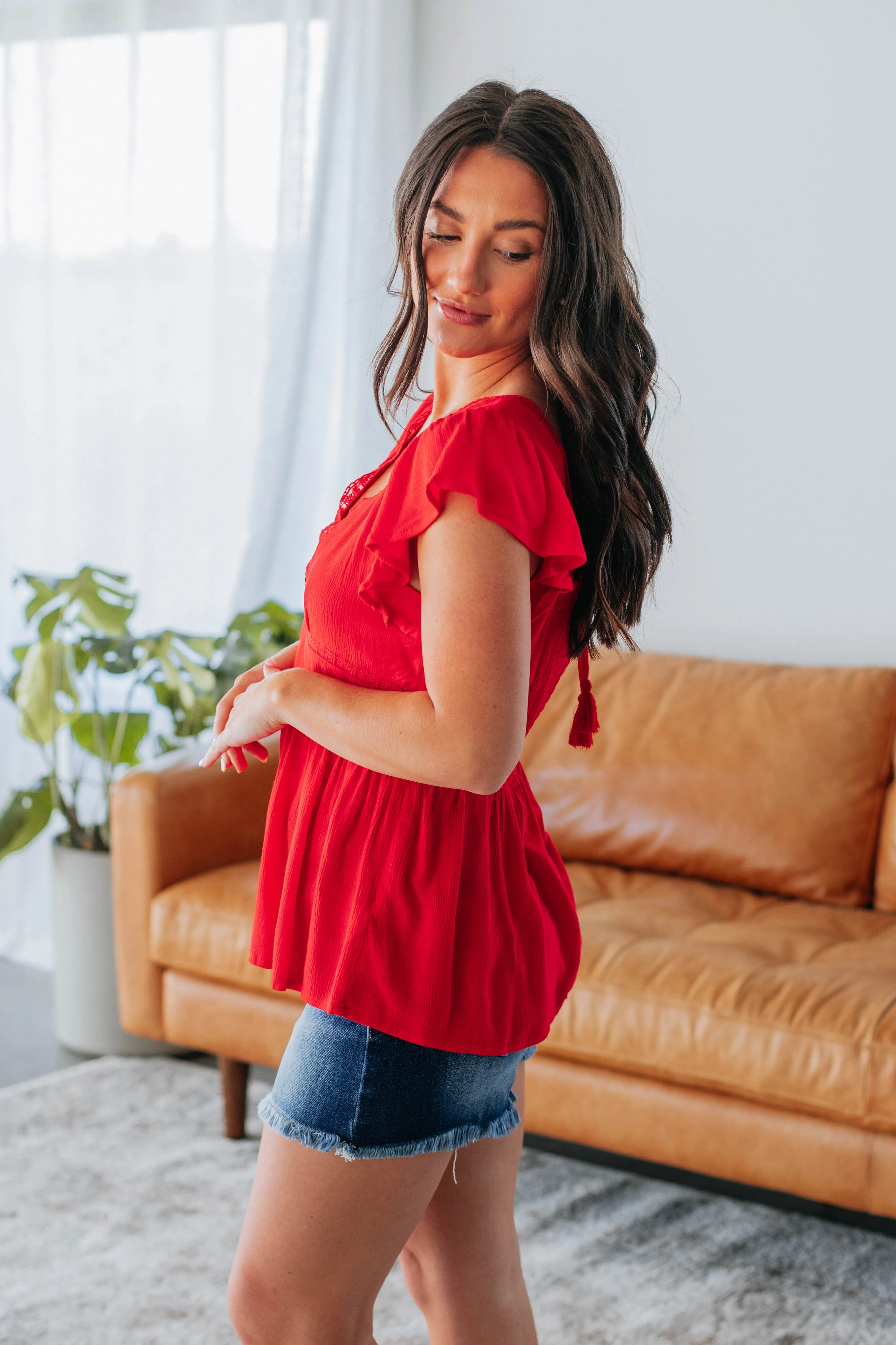 Michaela Top - Cherry sold by Wild Oak Boutique product image thumbnail 2