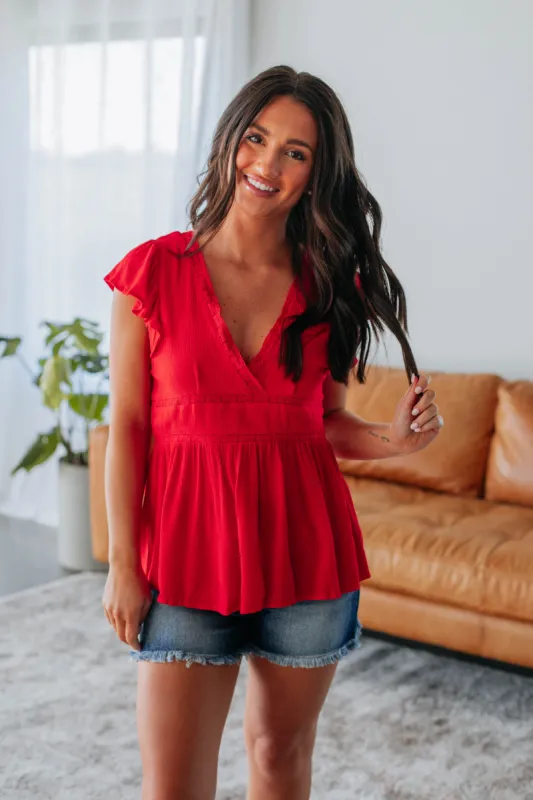 Michaela Top - Cherry sold by Wild Oak Boutique