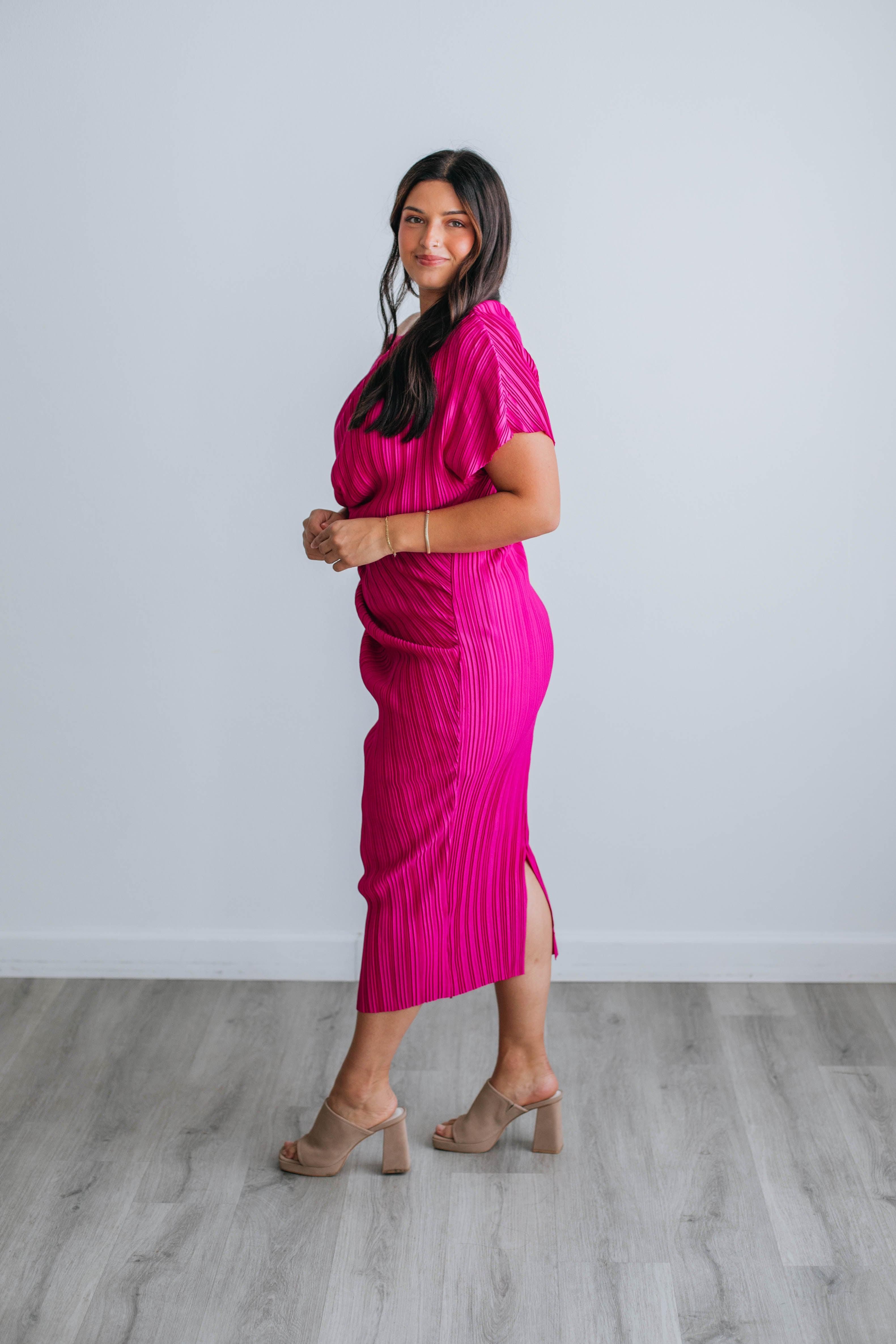 Tressa Midi Dress - Magenta sold by Wild Oak Boutique product image thumbnail 4