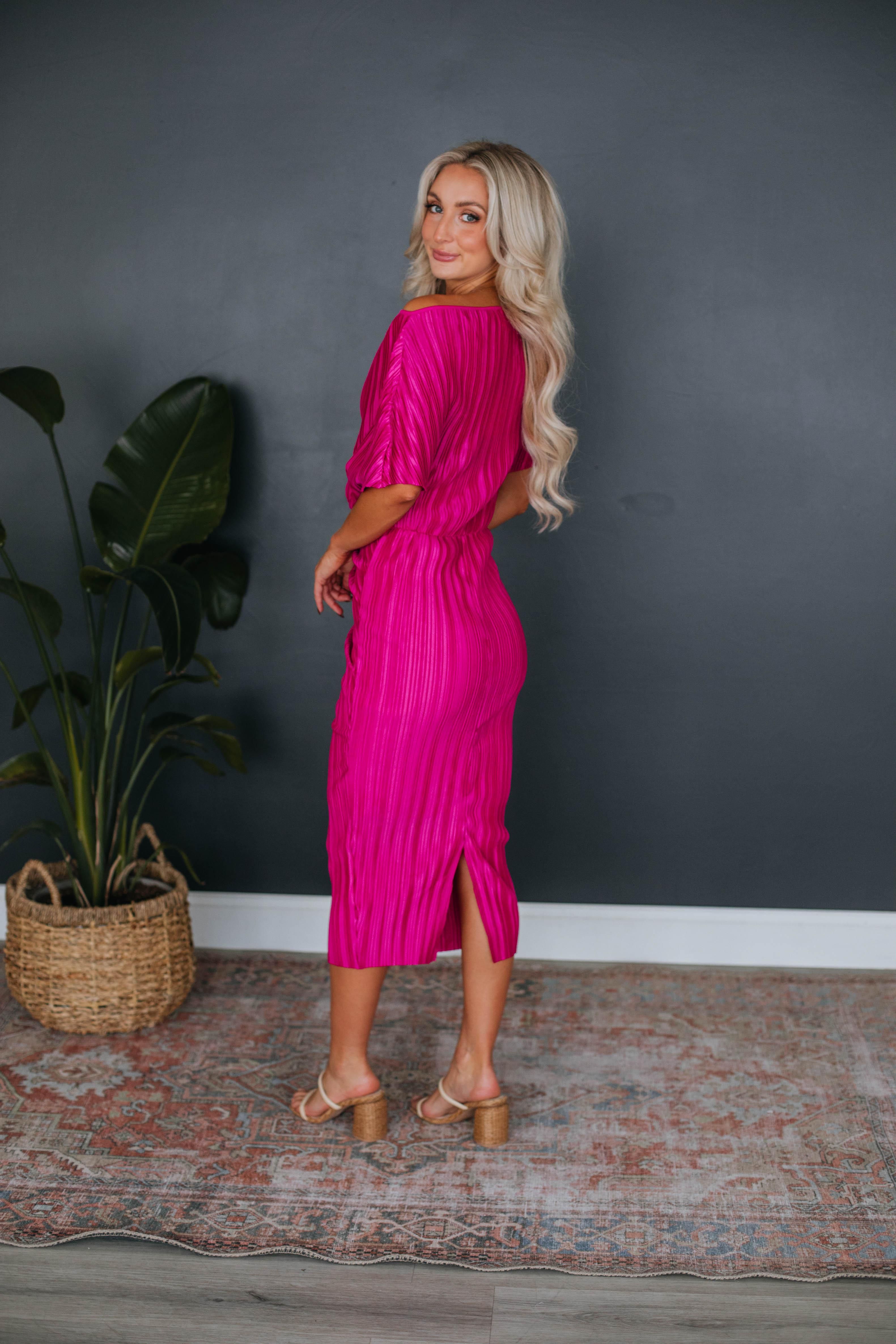 Tressa Midi Dress - Magenta sold by Wild Oak Boutique product image thumbnail 6