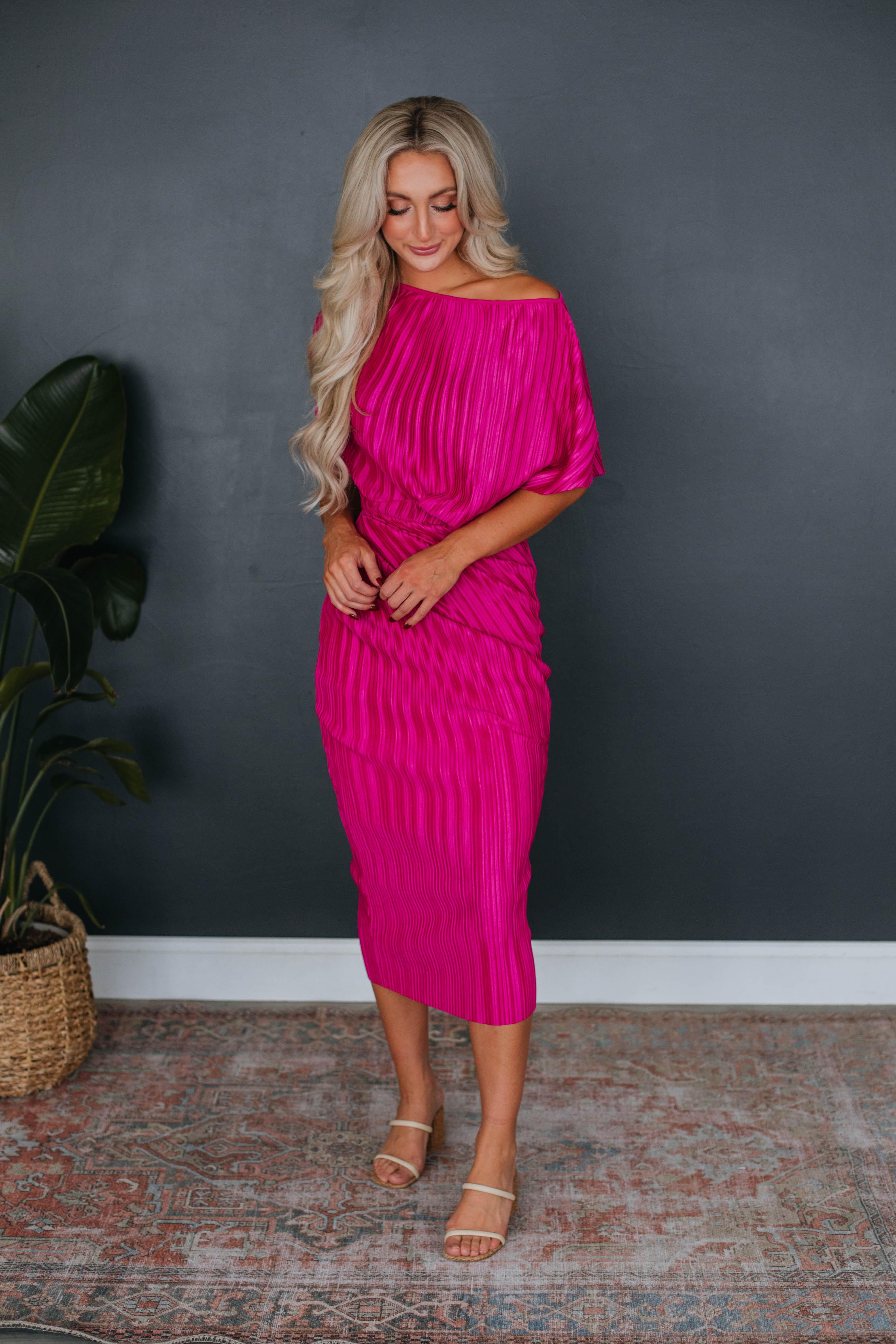 Tressa Midi Dress - Magenta sold by Wild Oak Boutique product image thumbnail 5