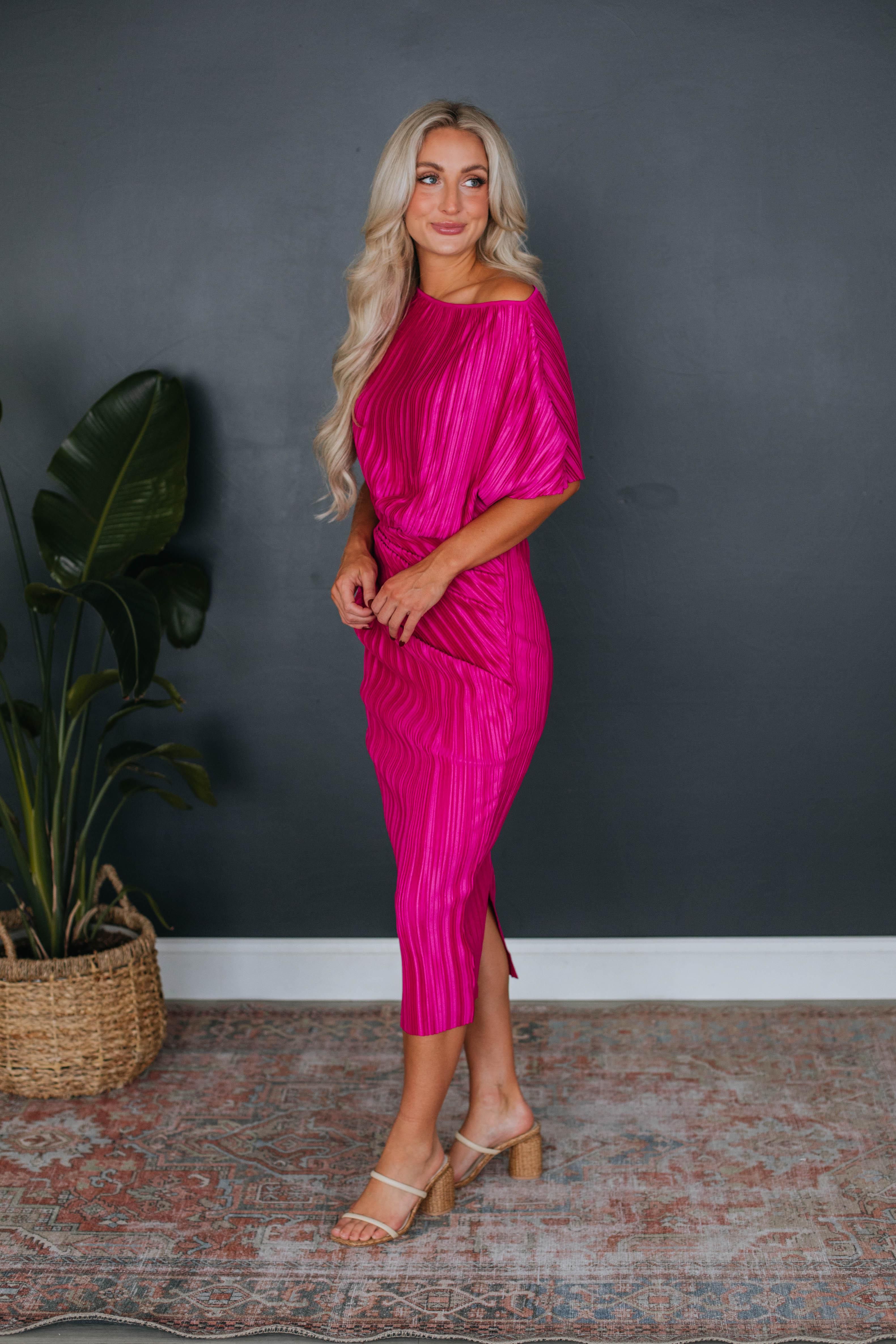 Tressa Midi Dress - Magenta sold by Wild Oak Boutique product image thumbnail 2