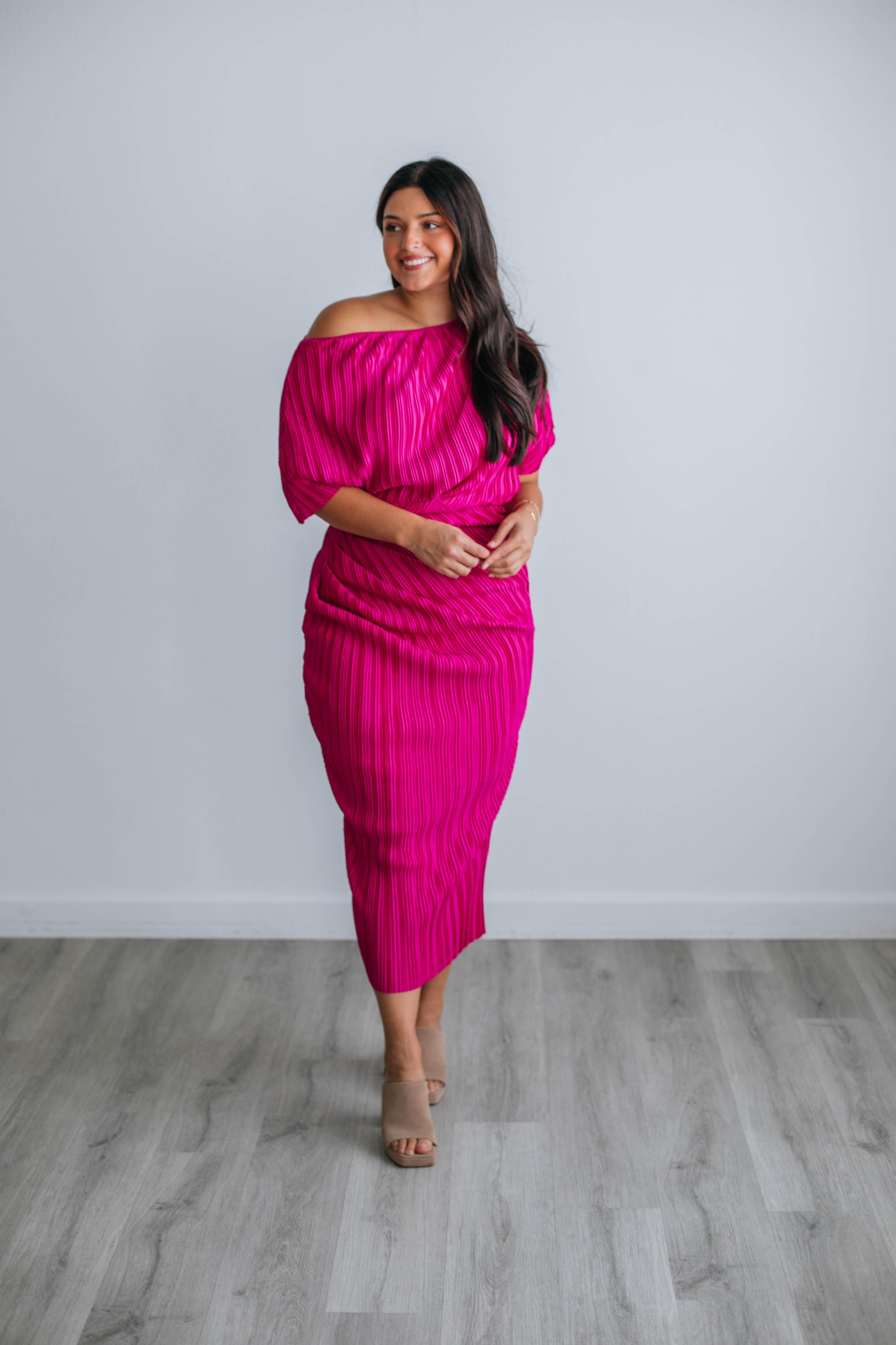 Tressa Midi Dress - Magenta sold by Wild Oak Boutique product image thumbnail 3