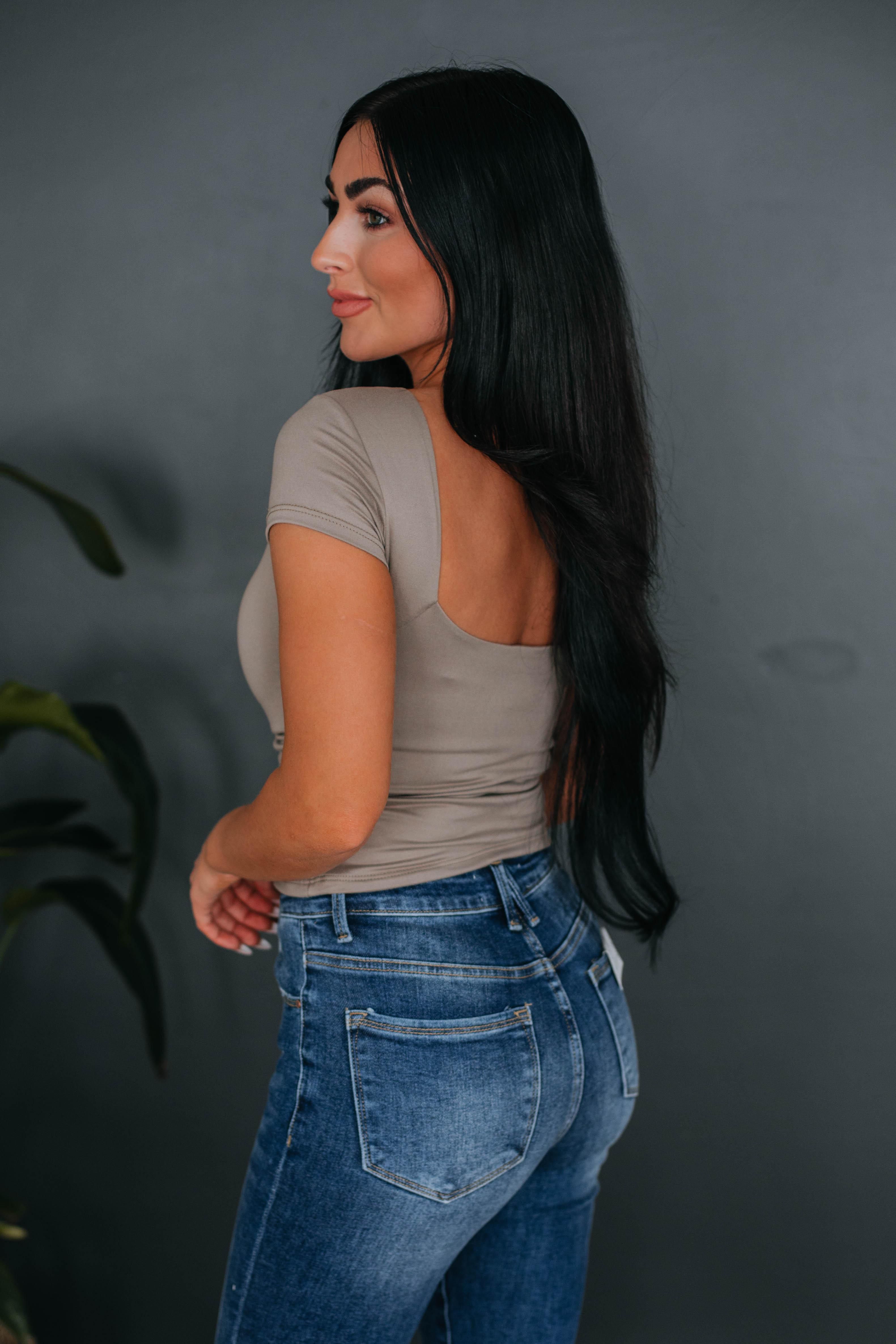 Jayla Basic Top - Mocha sold by Wild Oak Boutique product image thumbnail 2