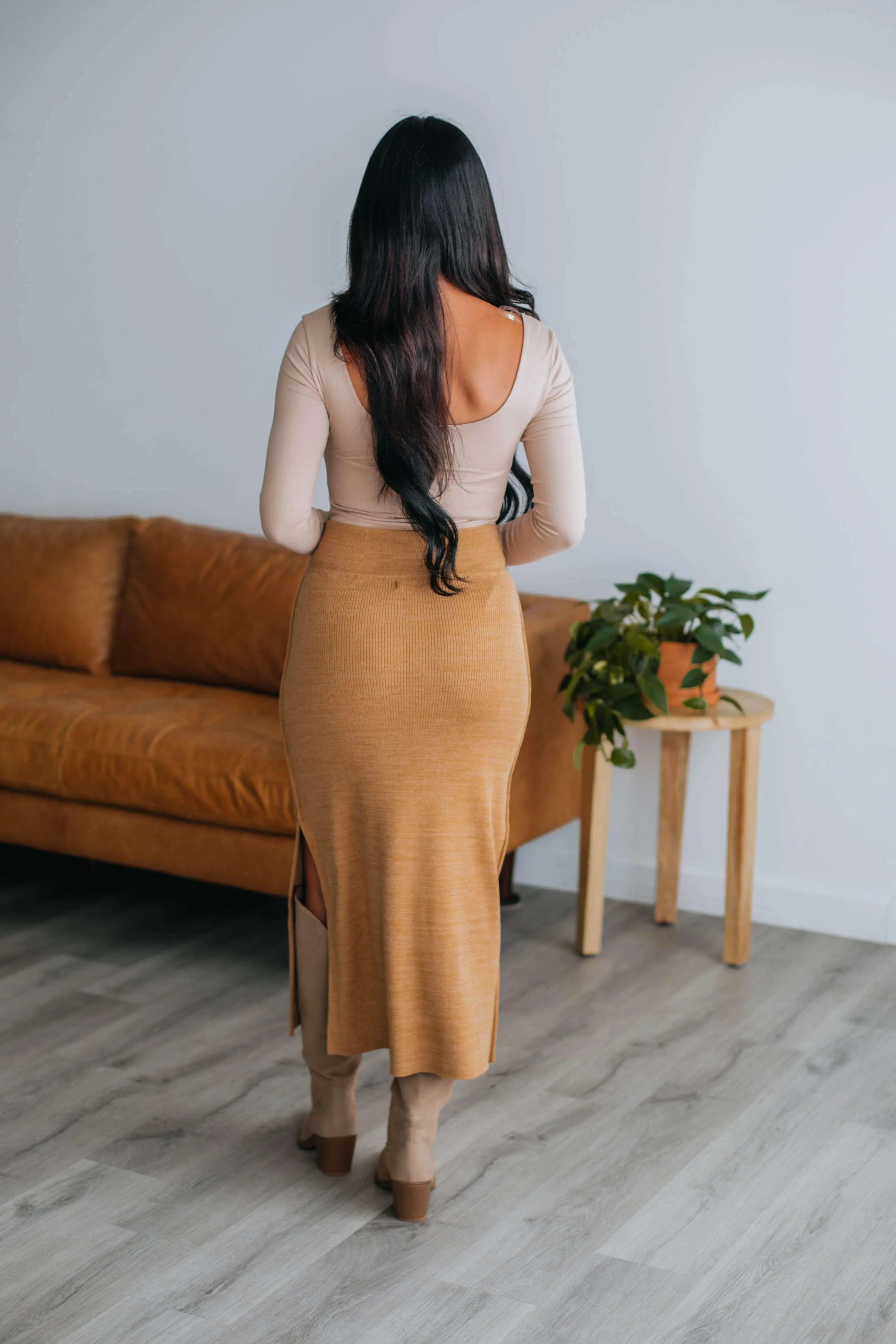 Karina Midi Skirt - Light Camel sold by Wild Oak Boutique product image thumbnail 4
