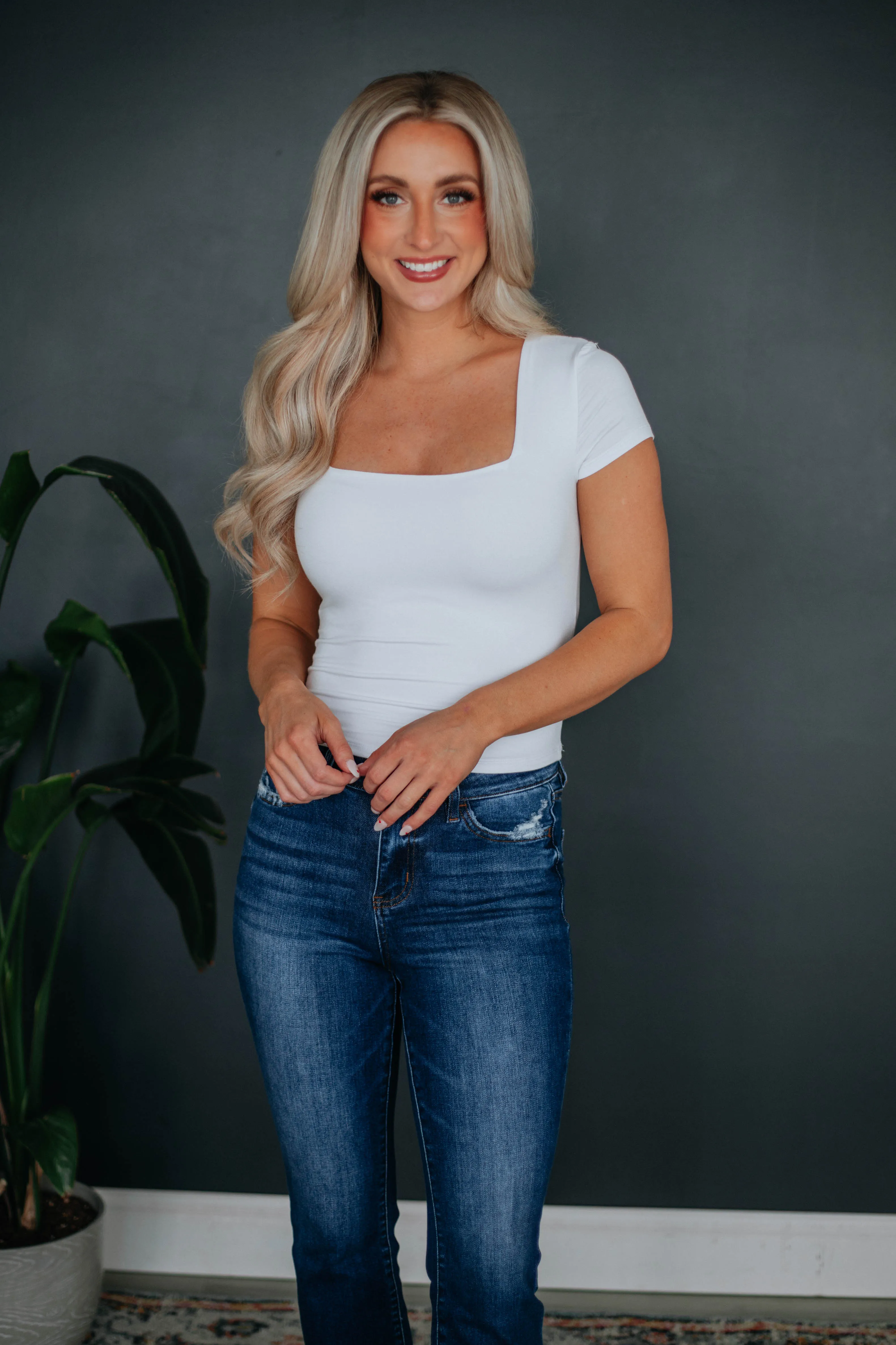Jace Basic Top - Ivory sold by Wild Oak Boutique