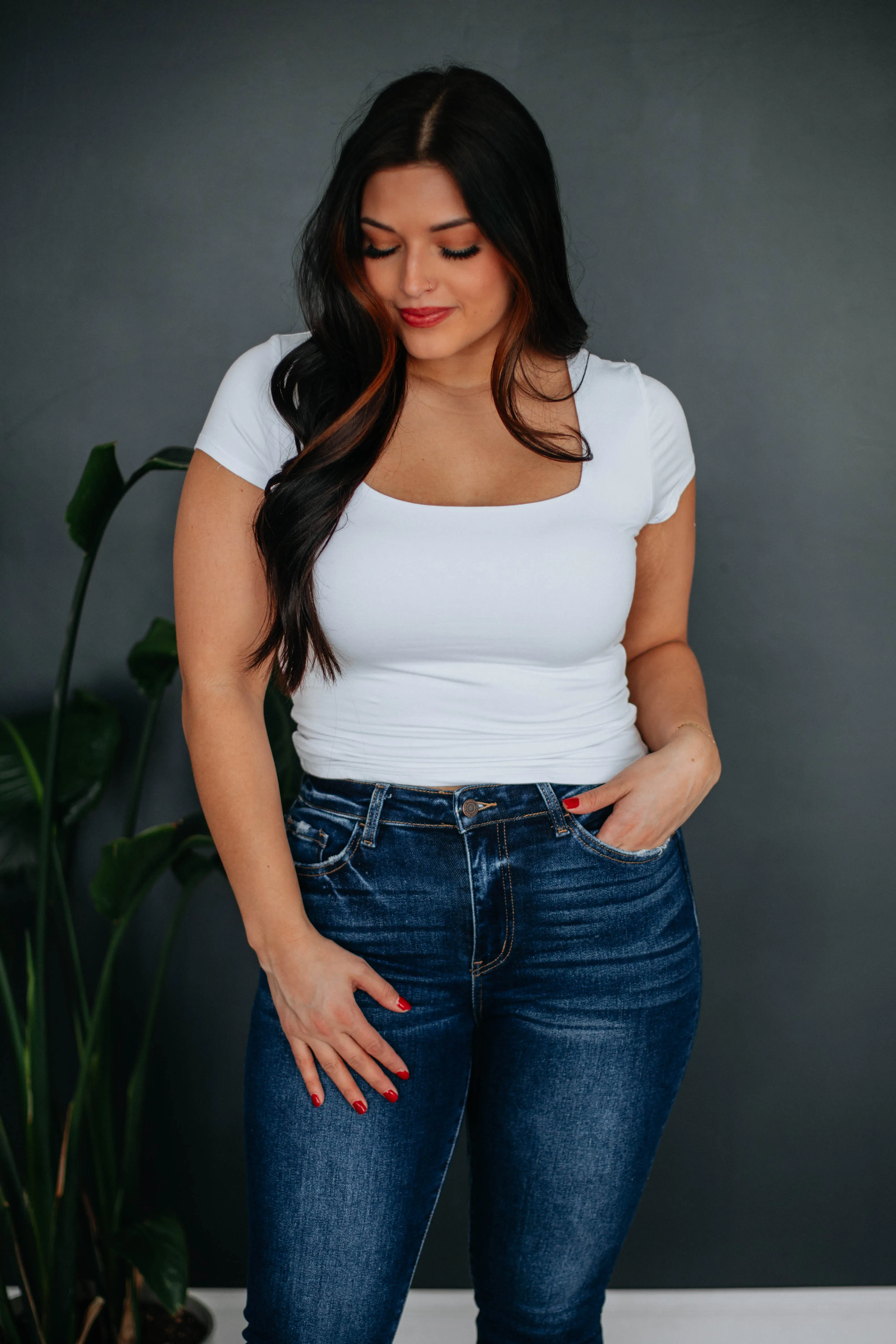 Jace Basic Top - Ivory sold by Wild Oak Boutique product image thumbnail 3