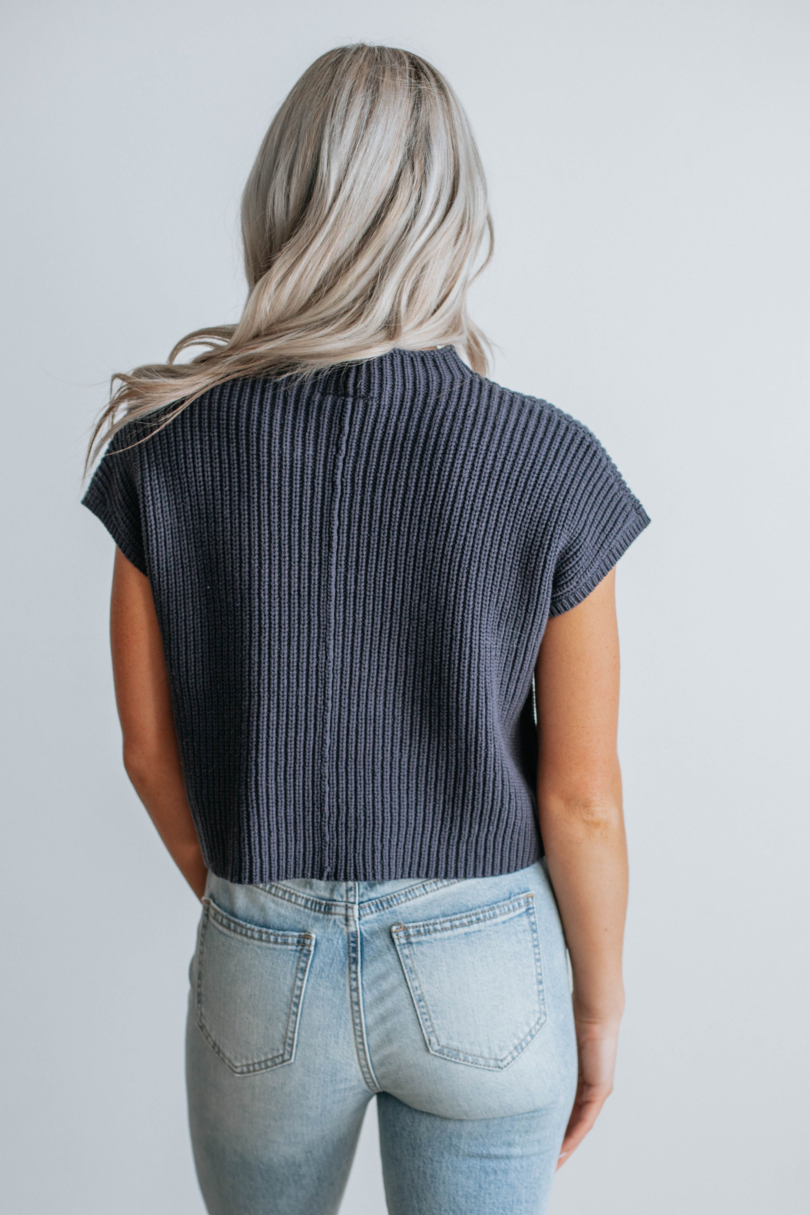 Artis Knit Top - Navy sold by Wild Oak Boutique product image thumbnail 3