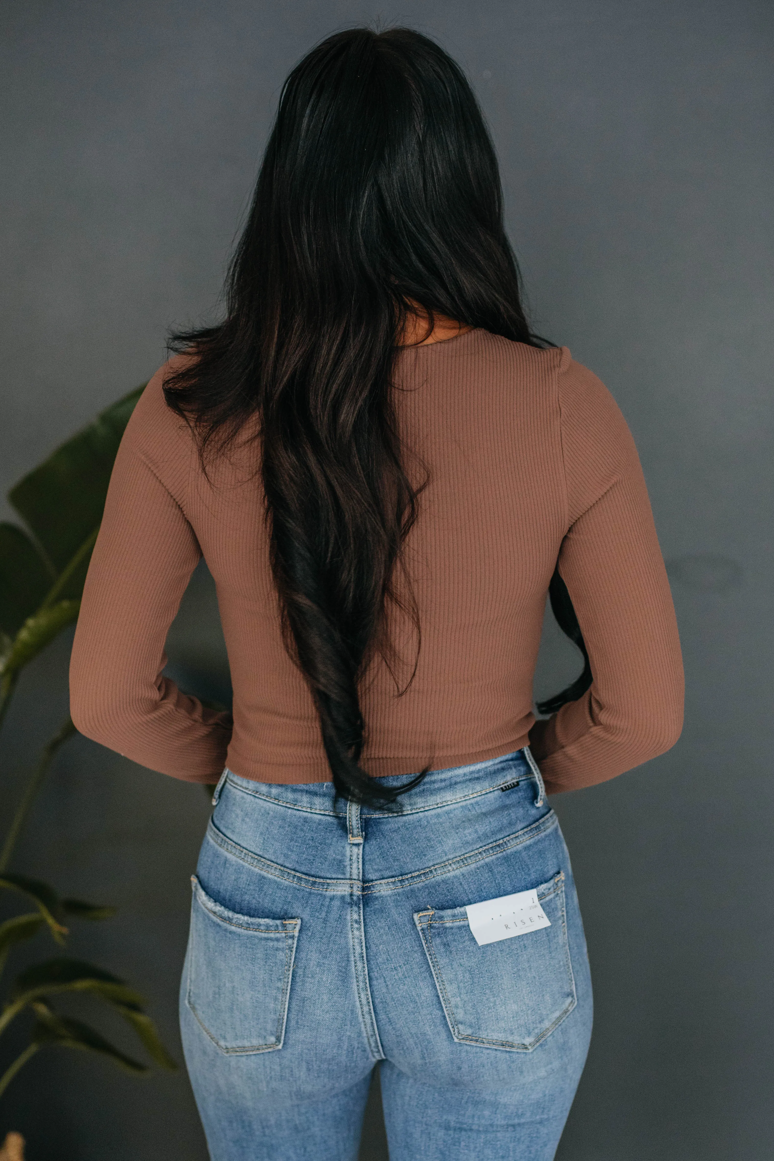 Lyla Ribbed Top - Mocha sold by Wild Oak Boutique product image thumbnail 5