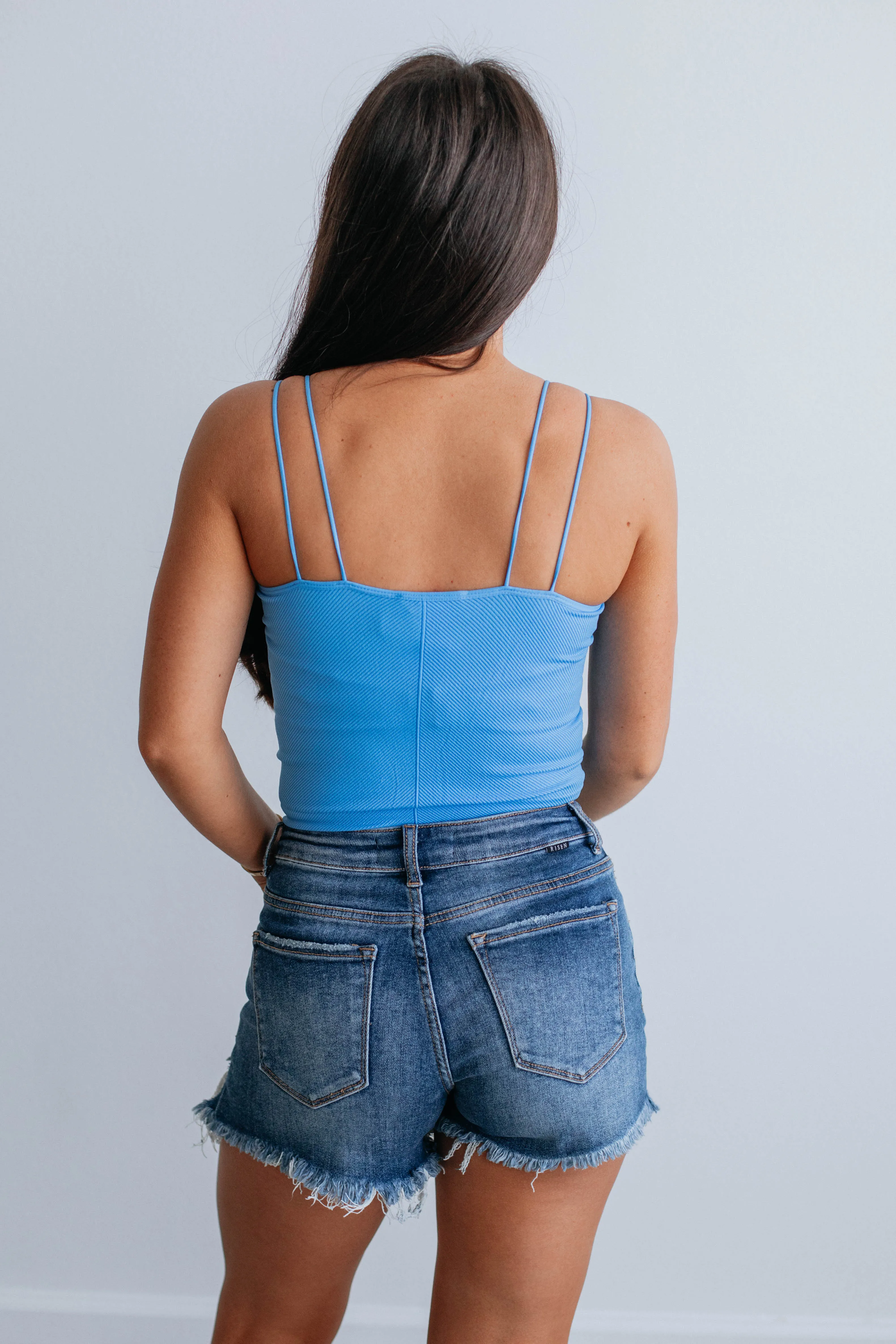 Lexis Ribbed Tank - Cornflower Blue sold by Wild Oak Boutique product image thumbnail 3