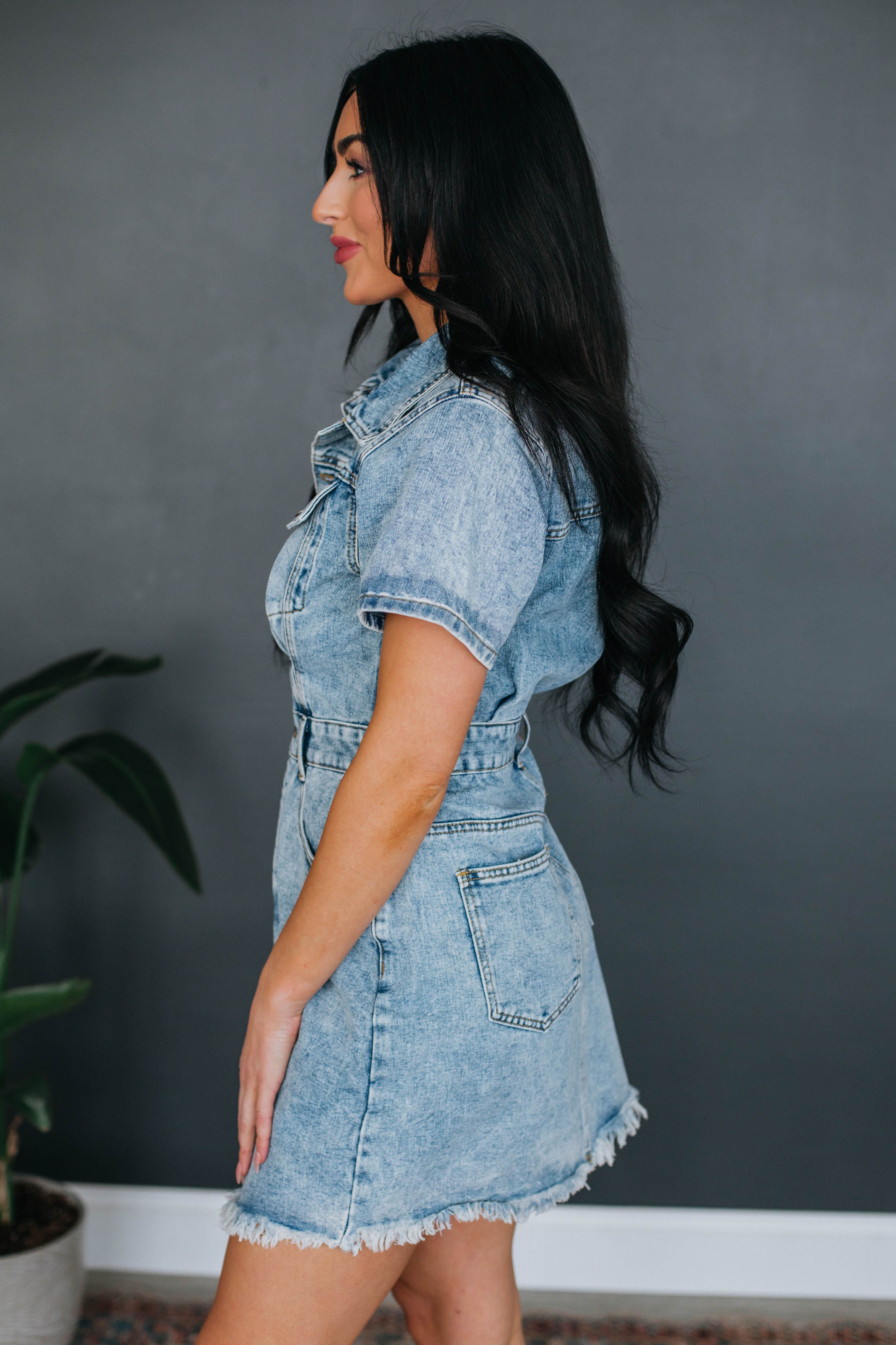 Brooke Denim Dress - Medium Wash sold by Wild Oak Boutique product image thumbnail 4