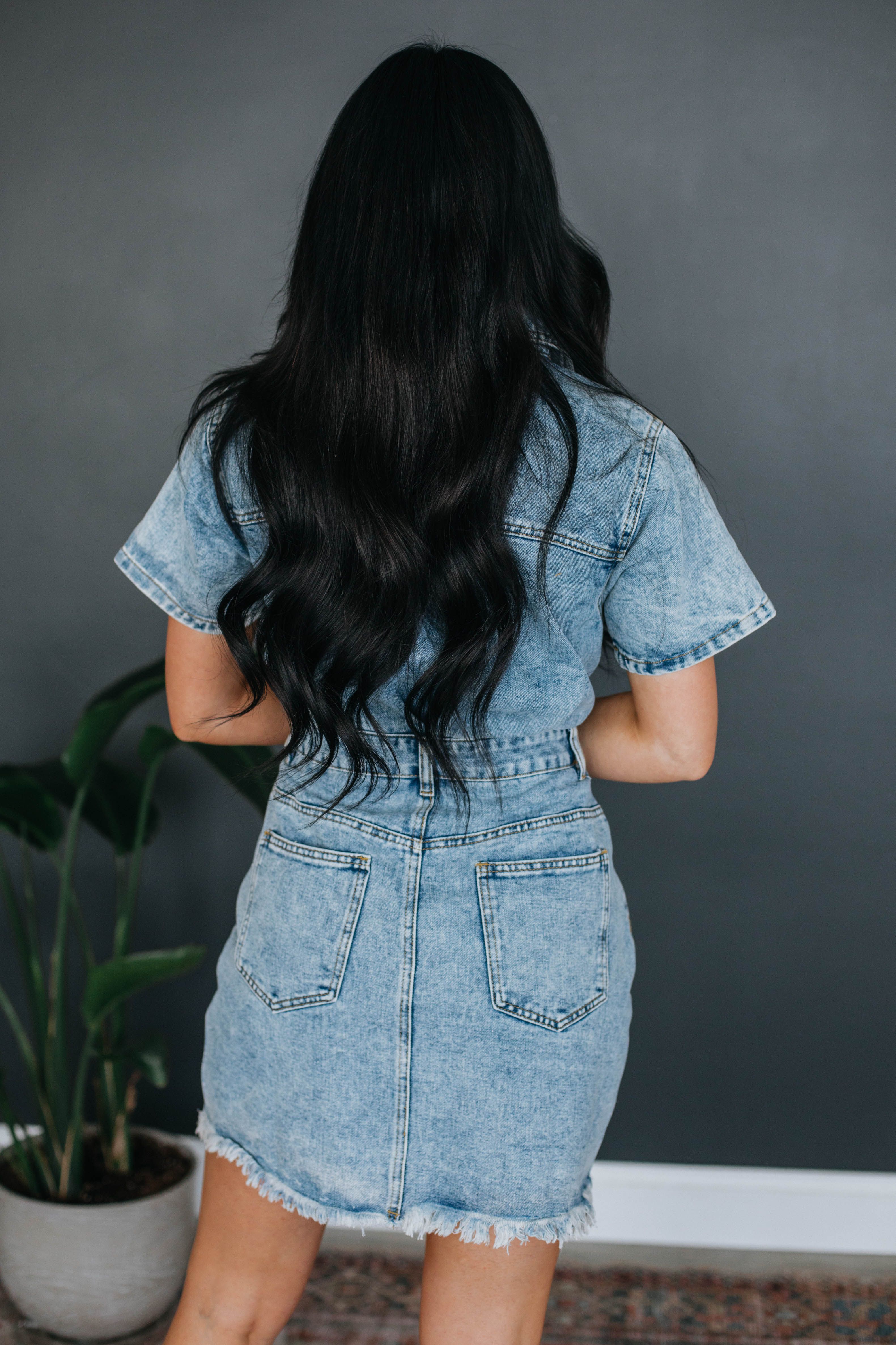 Brooke Denim Dress - Medium Wash sold by Wild Oak Boutique product image thumbnail 5