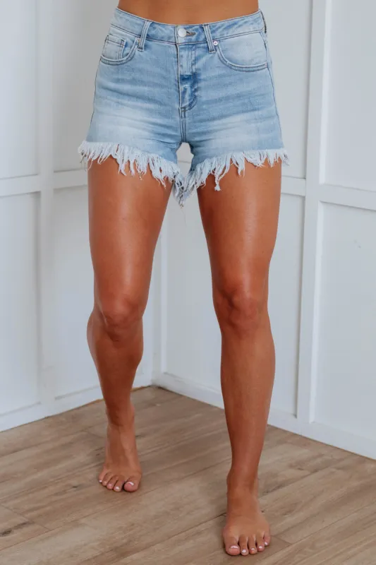Brianna Risen Shorts - Light Wash sold by Wild Oak Boutique