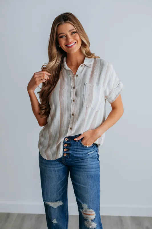 Camila Striped Button Down sold by Wild Oak Boutique