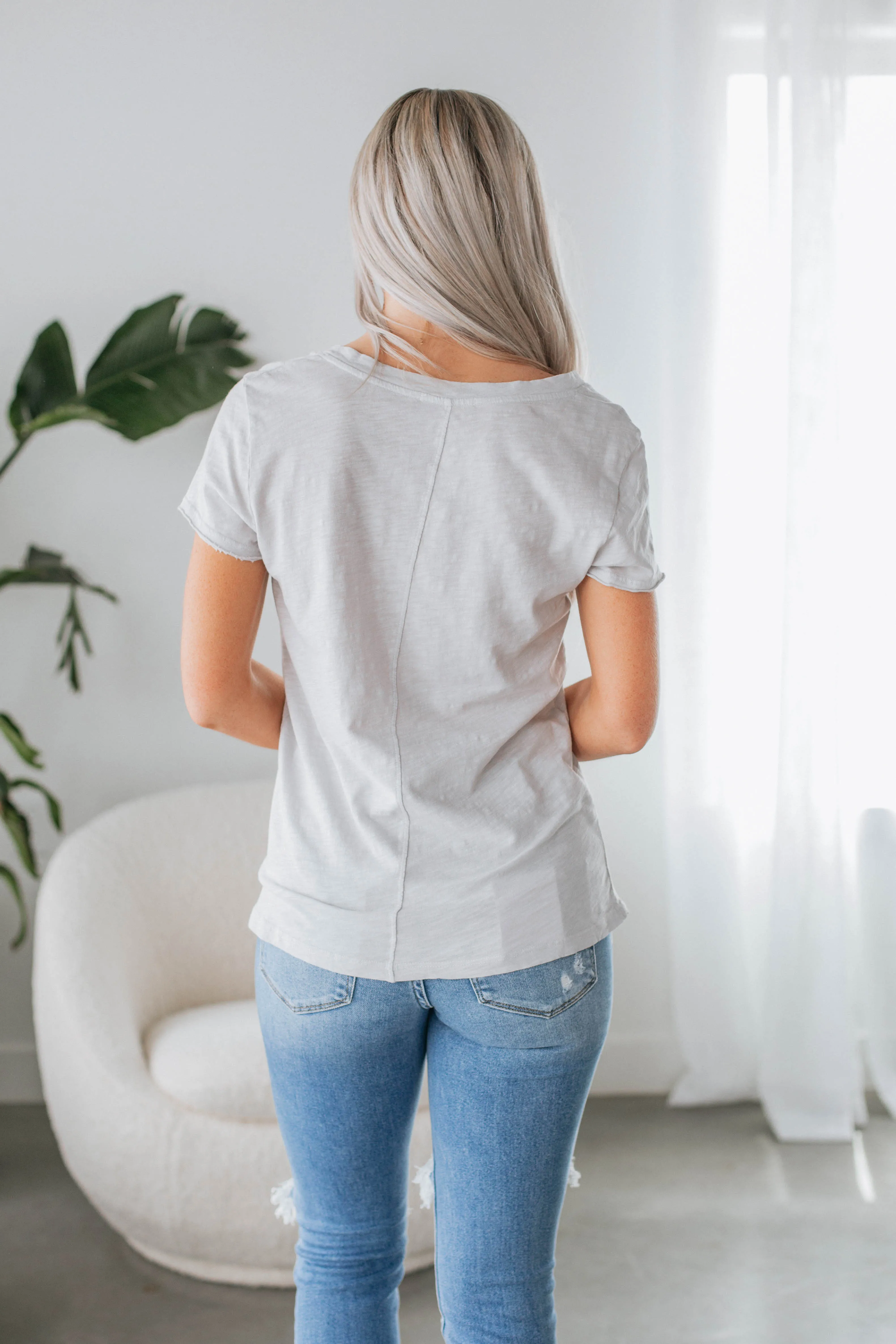 Luca Basic Tee - Light Grey sold by Wild Oak Boutique product image thumbnail 4