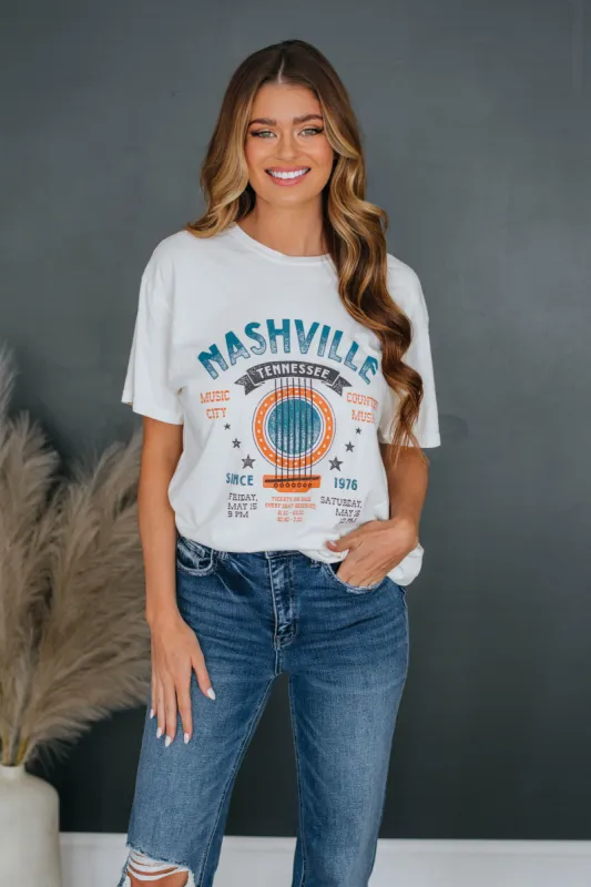 Nashville Tennessee Graphic Tee - Cream sold by Wild Oak Boutique