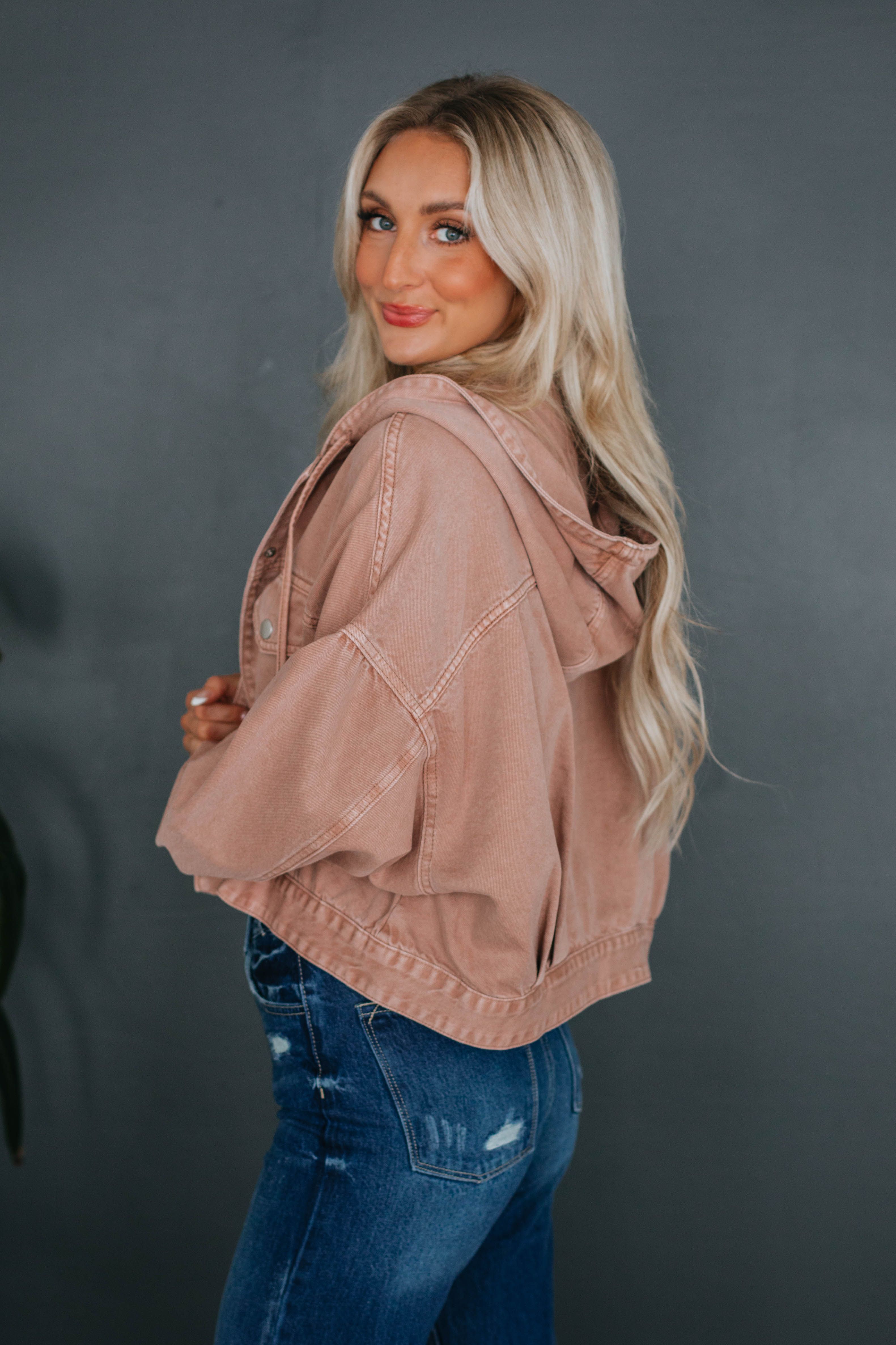 Augie Cropped Jacket - Dusty Mauve sold by Wild Oak Boutique product image thumbnail 5