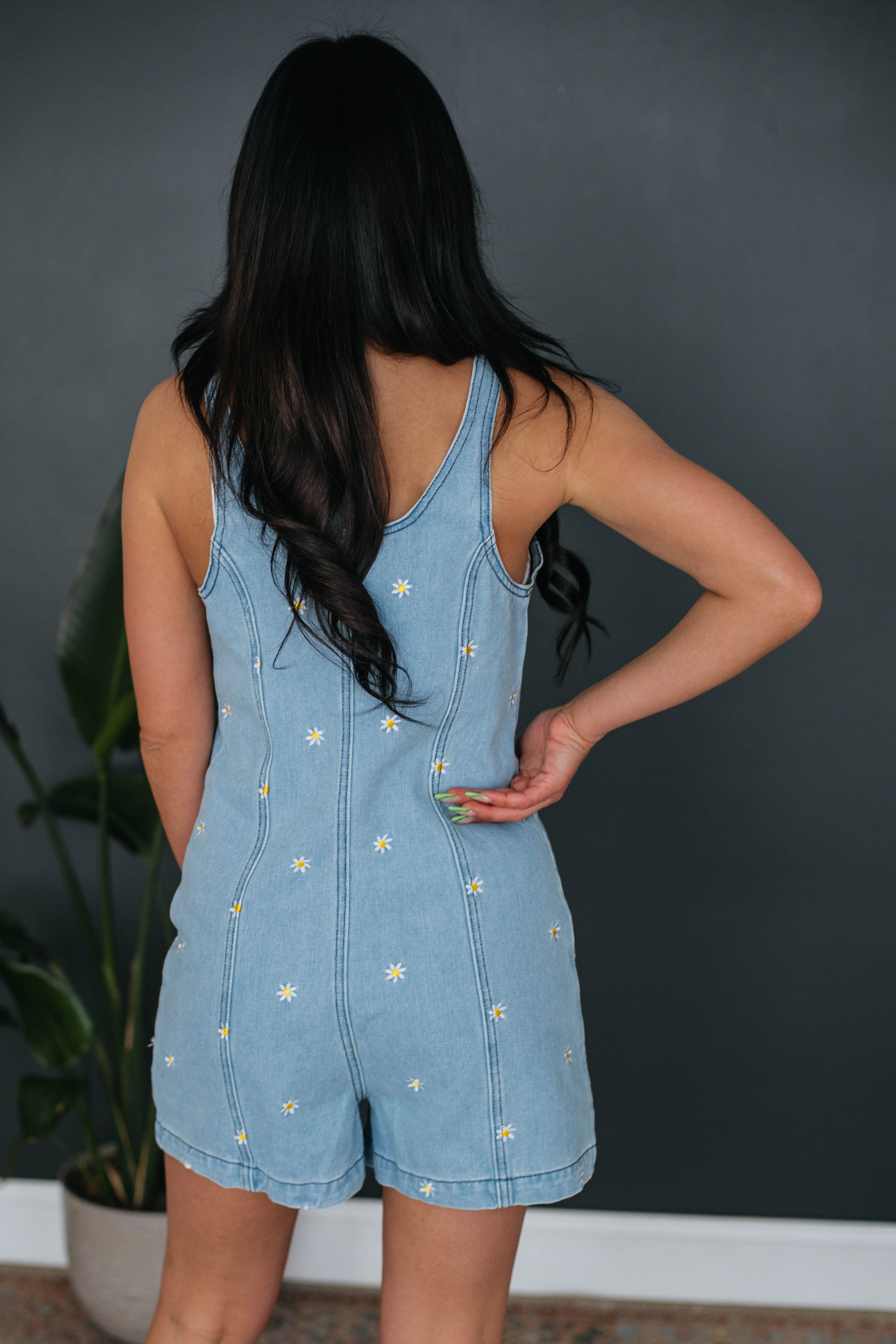 Drivin' Me Daisy Romper sold by Wild Oak Boutique product image thumbnail 5