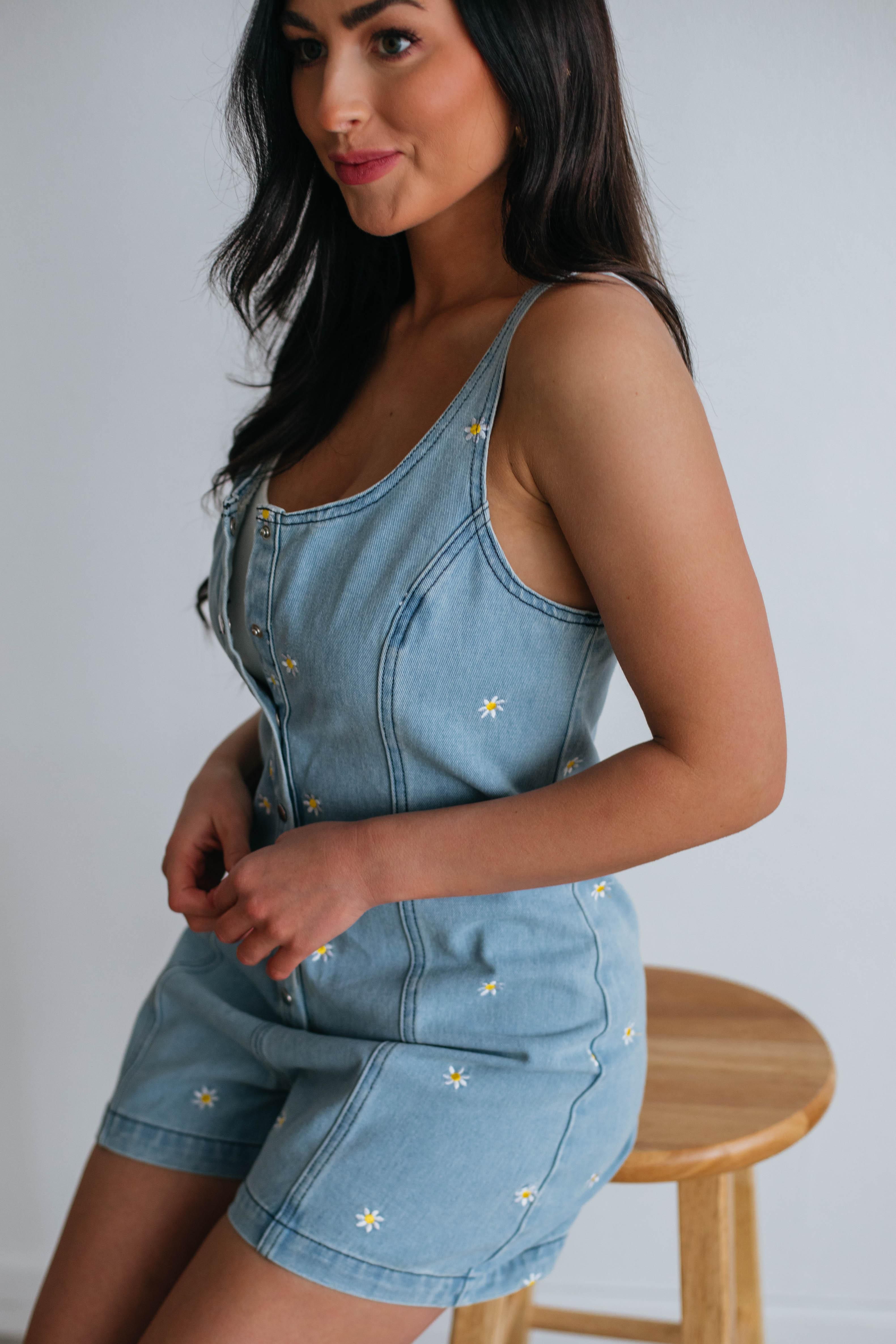Drivin' Me Daisy Romper sold by Wild Oak Boutique