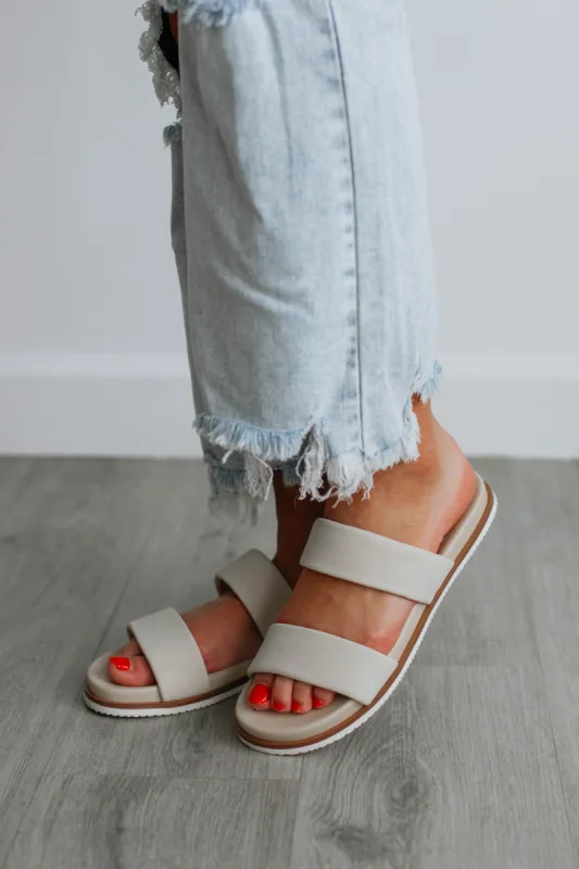 Word On The Street Sandals - Cream sold by Wild Oak Boutique
