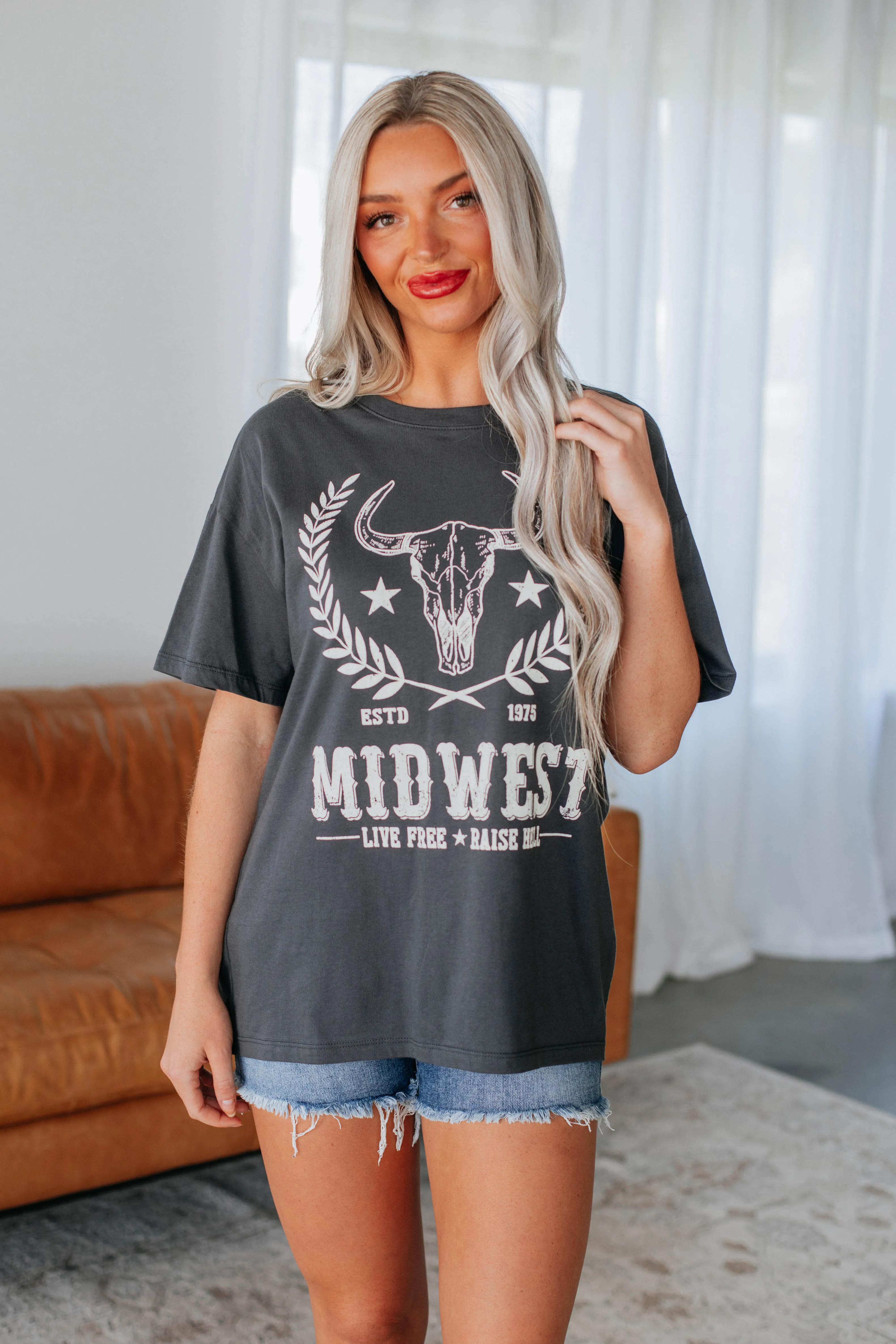 Midwest Oversized Graphic Tee sold by Wild Oak Boutique