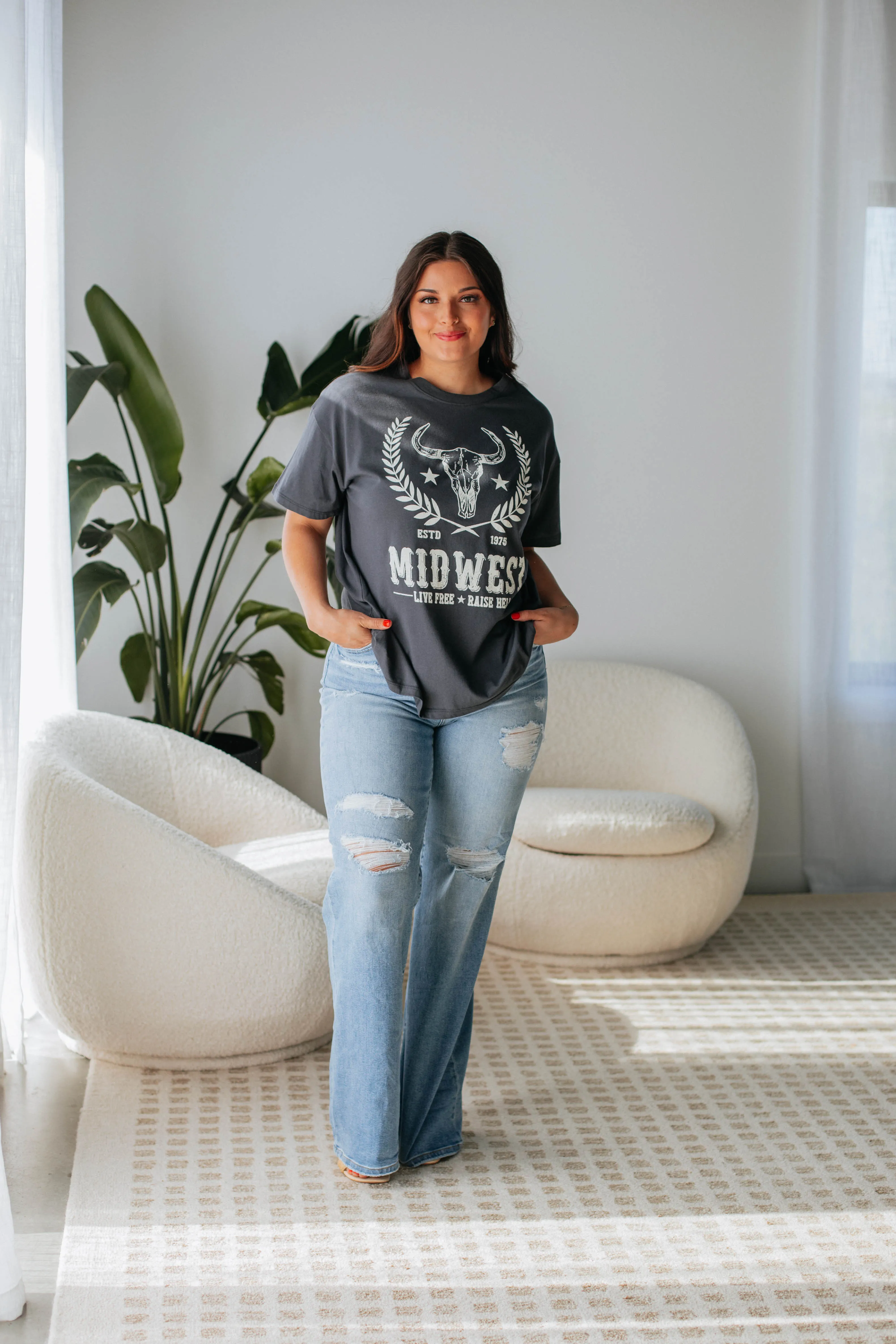 Midwest Oversized Graphic Tee sold by Wild Oak Boutique product image thumbnail 5