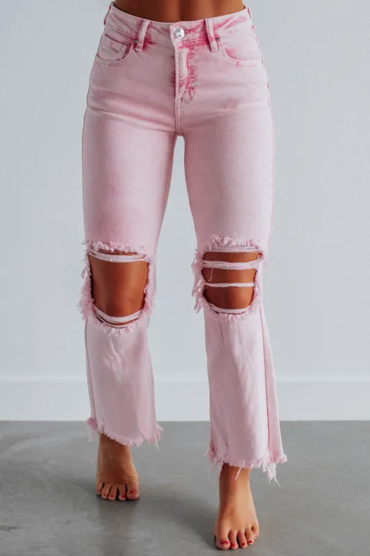 Willow Risen Jeans - Acid Pink made by Wild Oak Boutique