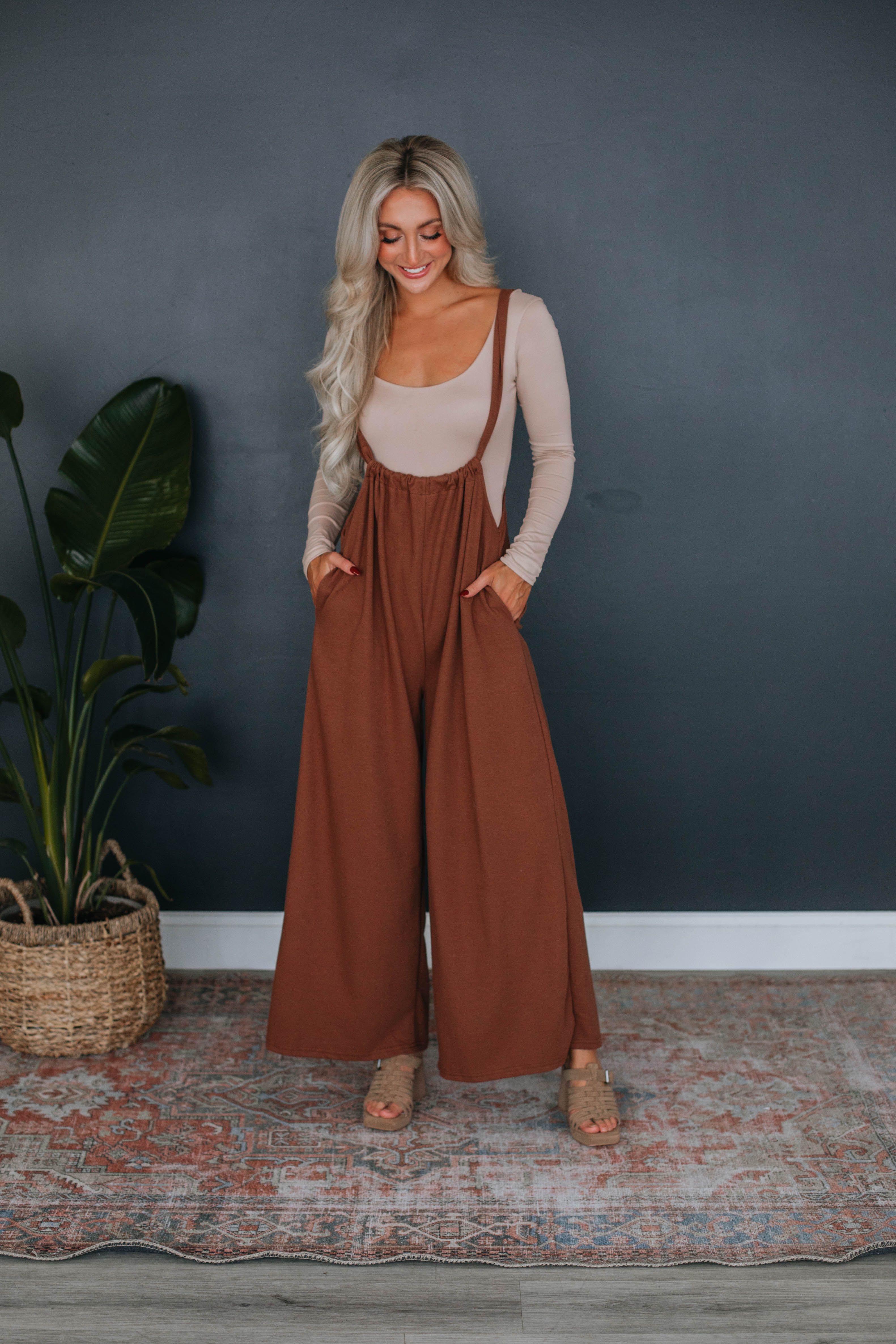 Maggie Jumpsuit - Cocoa sold by Wild Oak Boutique