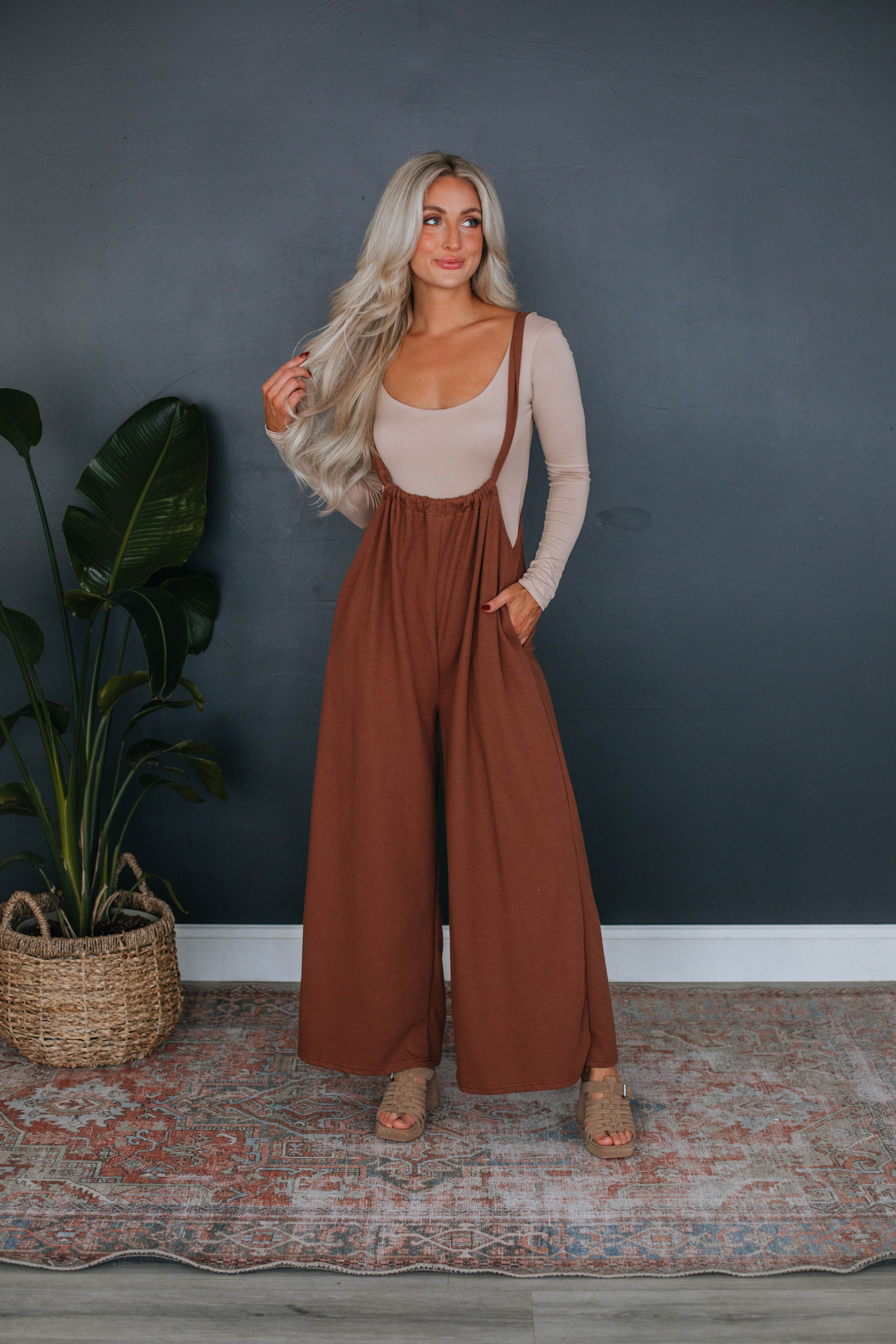 Maggie Jumpsuit - Cocoa sold by Wild Oak Boutique product image thumbnail 3