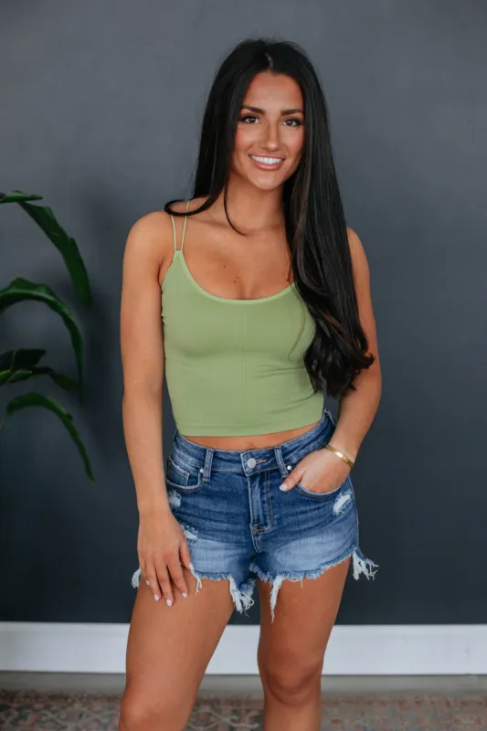 Lexis Ribbed Tank - Avocado sold by Wild Oak Boutique
