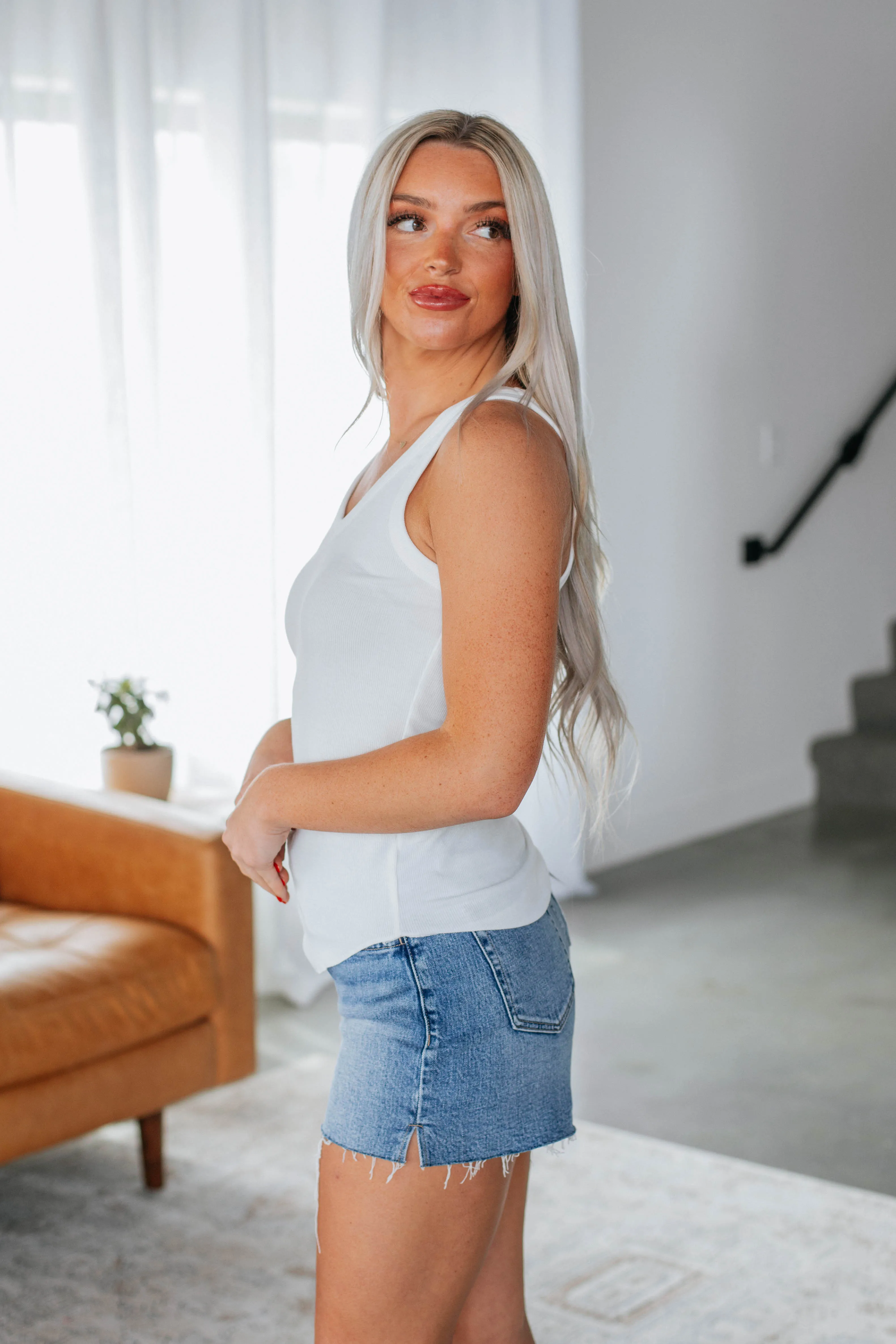 Pratt Ribbed Tank - Ivory sold by Wild Oak Boutique product image thumbnail 2