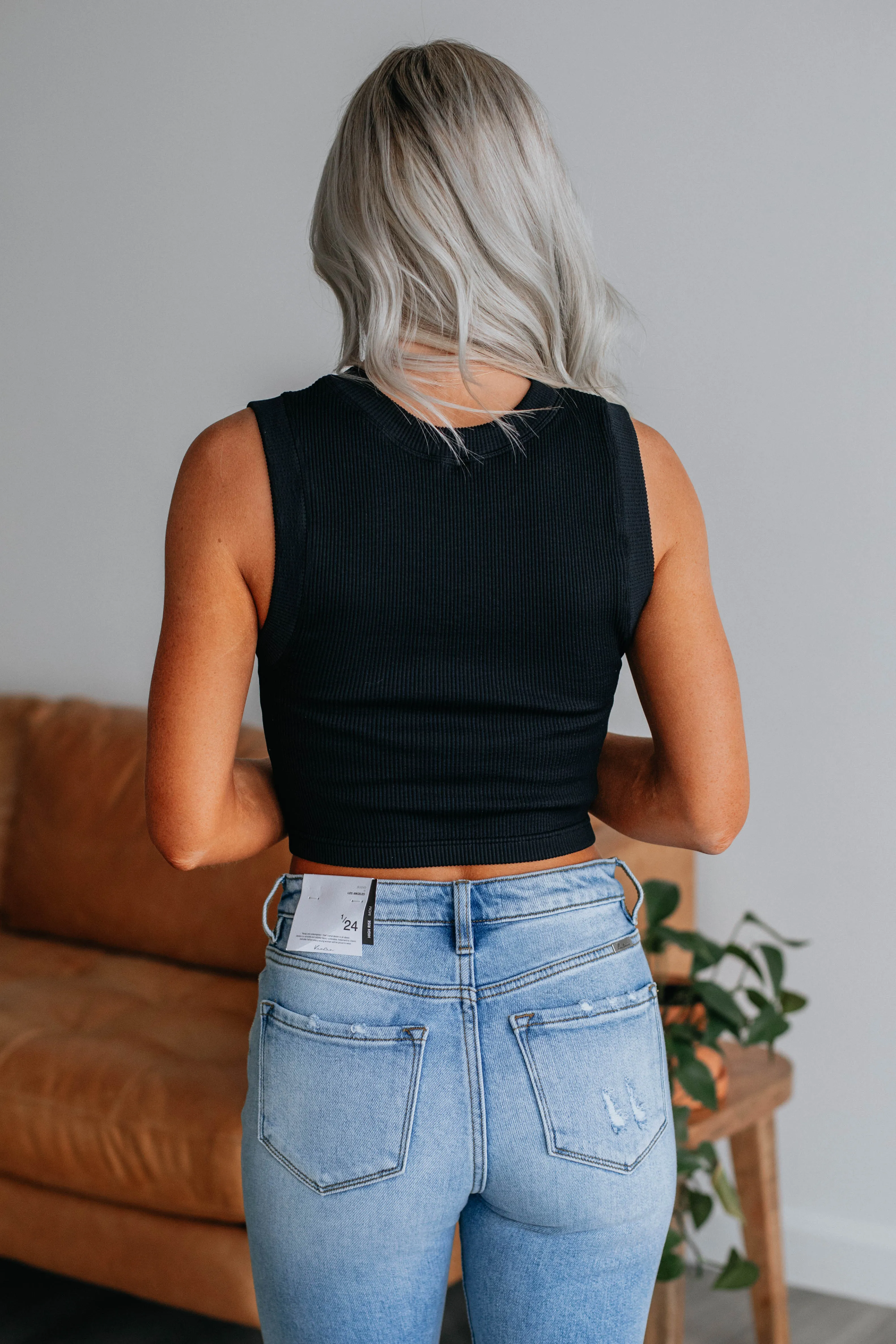 Razlyn Ribbed Tank - Black sold by Wild Oak Boutique product image thumbnail 4