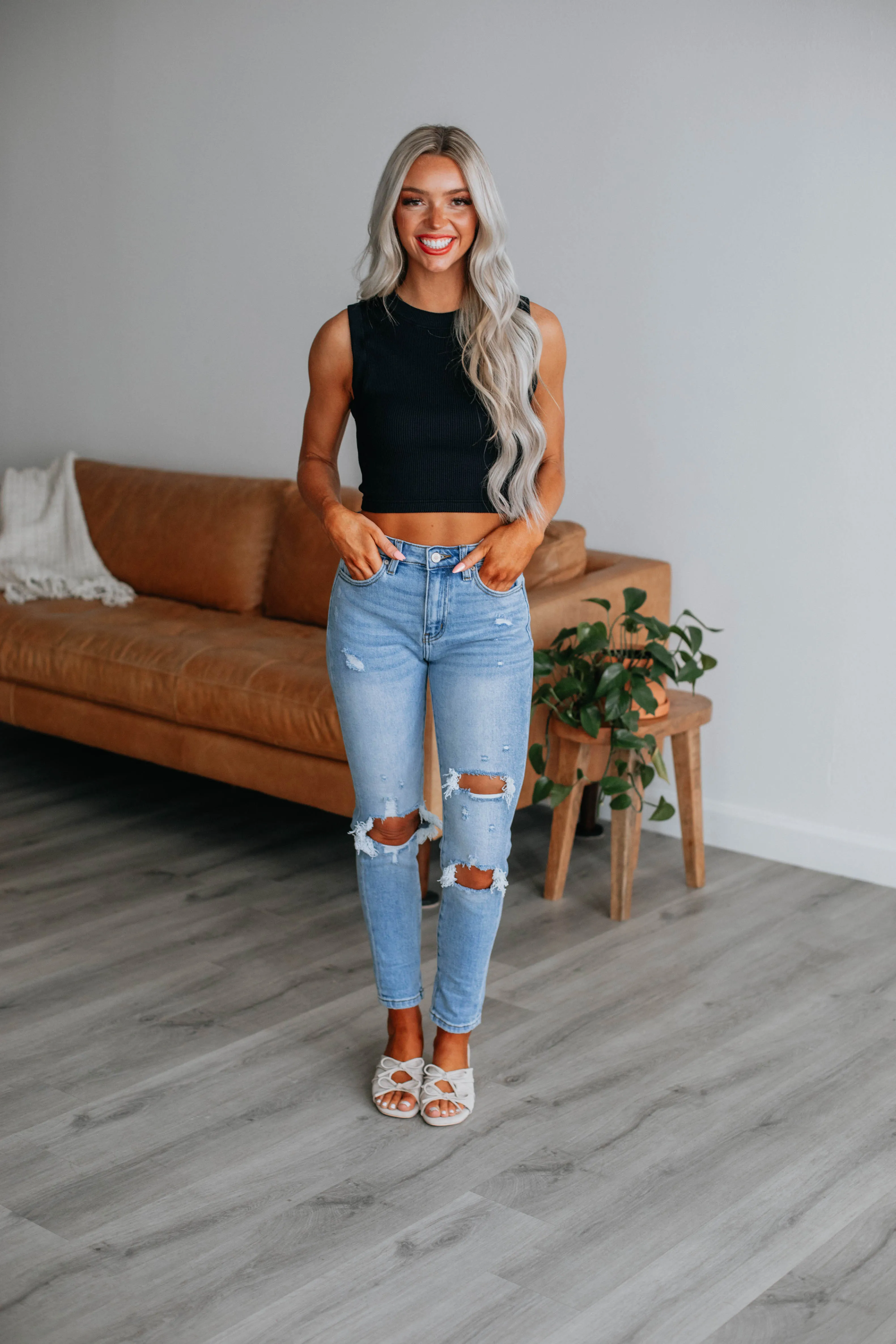 Razlyn Ribbed Tank - Black sold by Wild Oak Boutique product image thumbnail 2