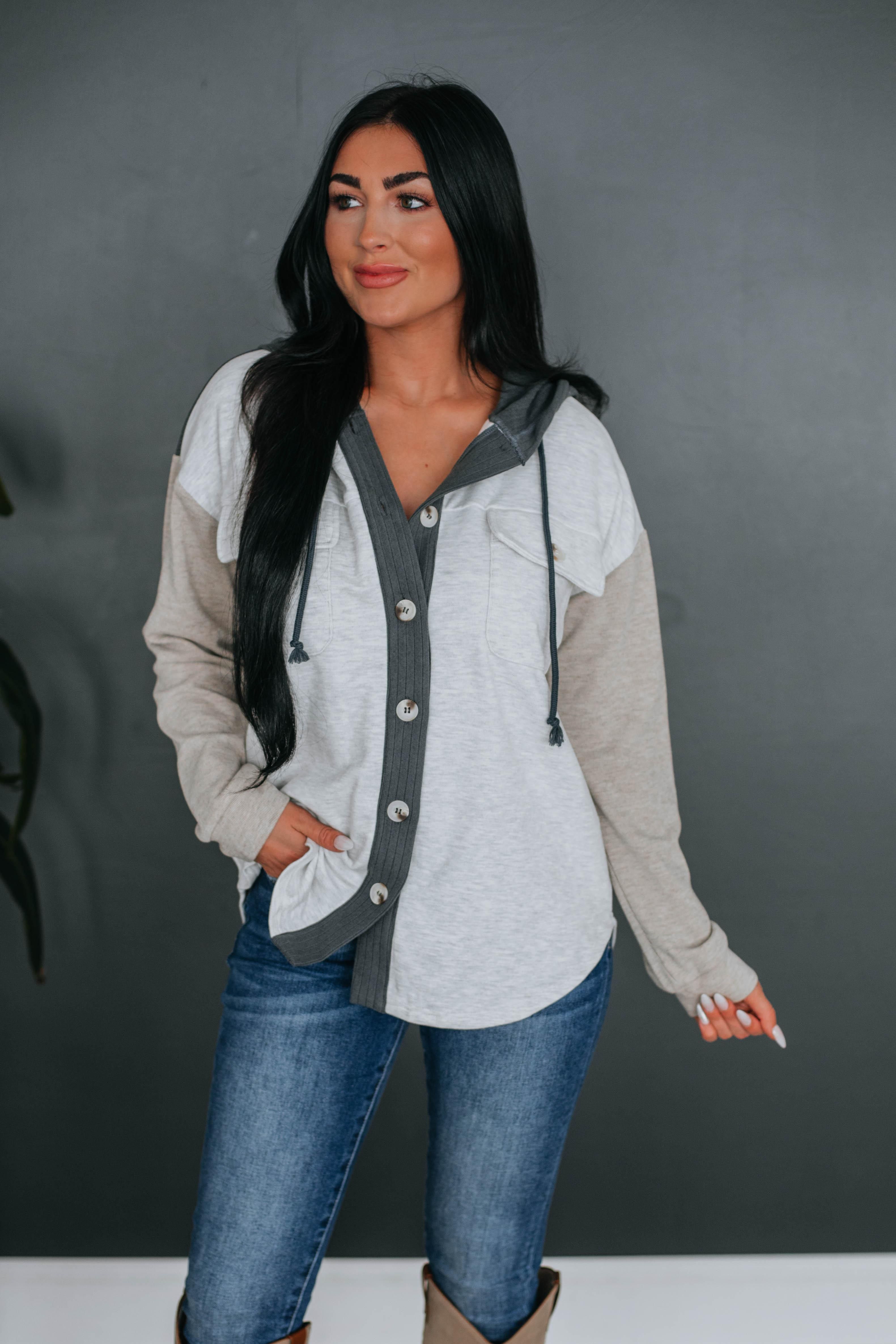 Etta Colorblock Shacket sold by Wild Oak Boutique