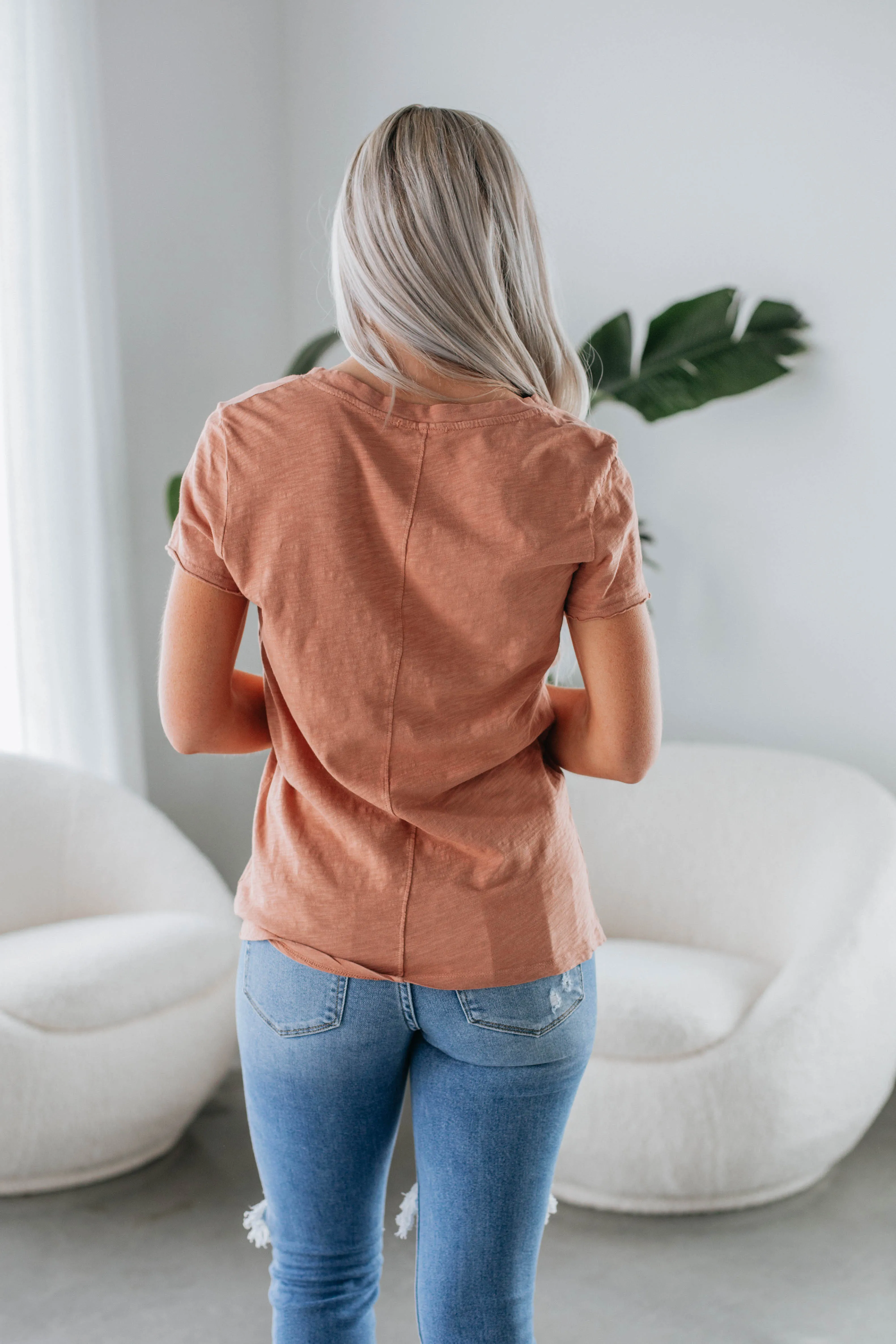 Luca Basic Tee - Clay sold by Wild Oak Boutique product image thumbnail 4