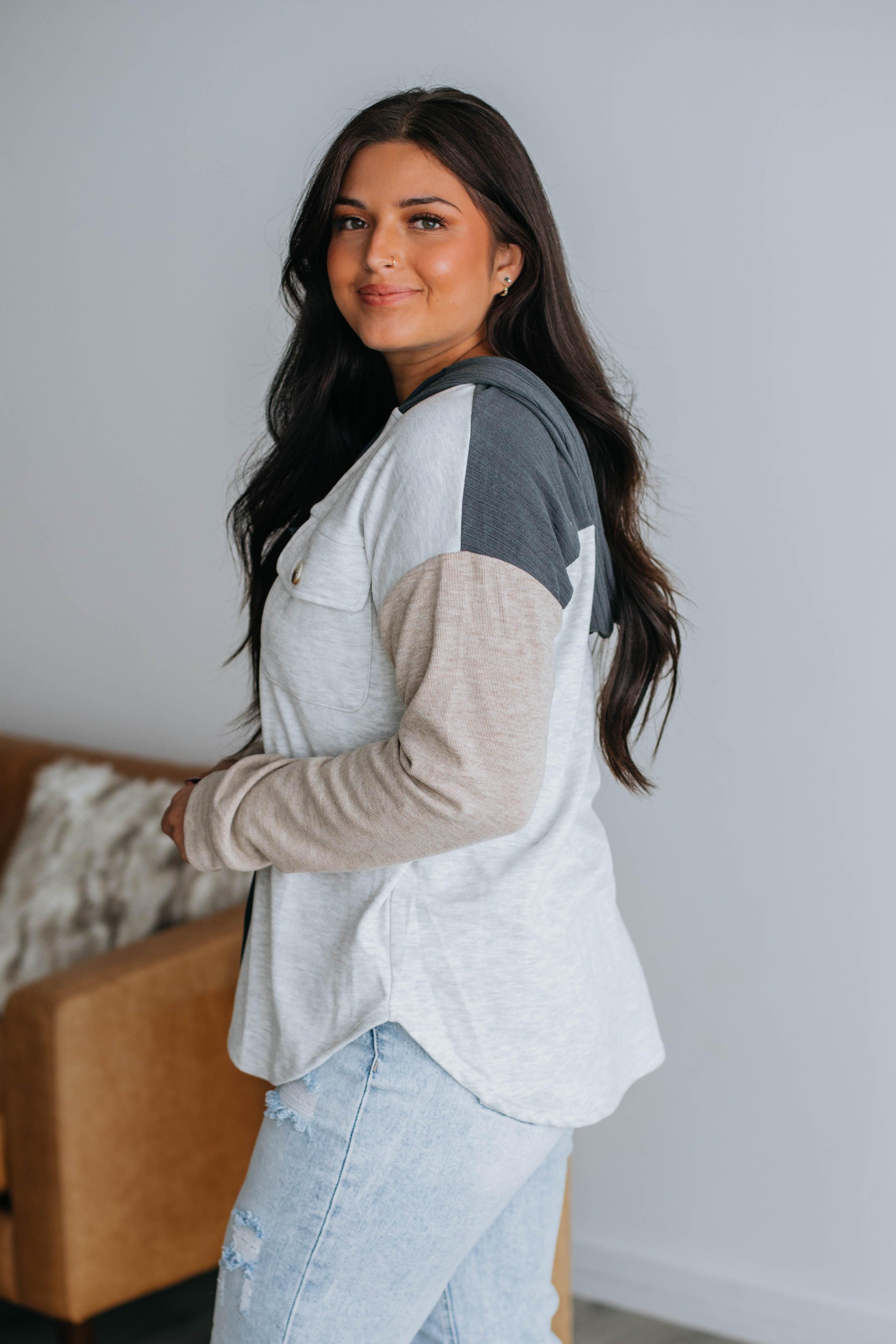 Etta Colorblock Shacket sold by Wild Oak Boutique product image thumbnail 4