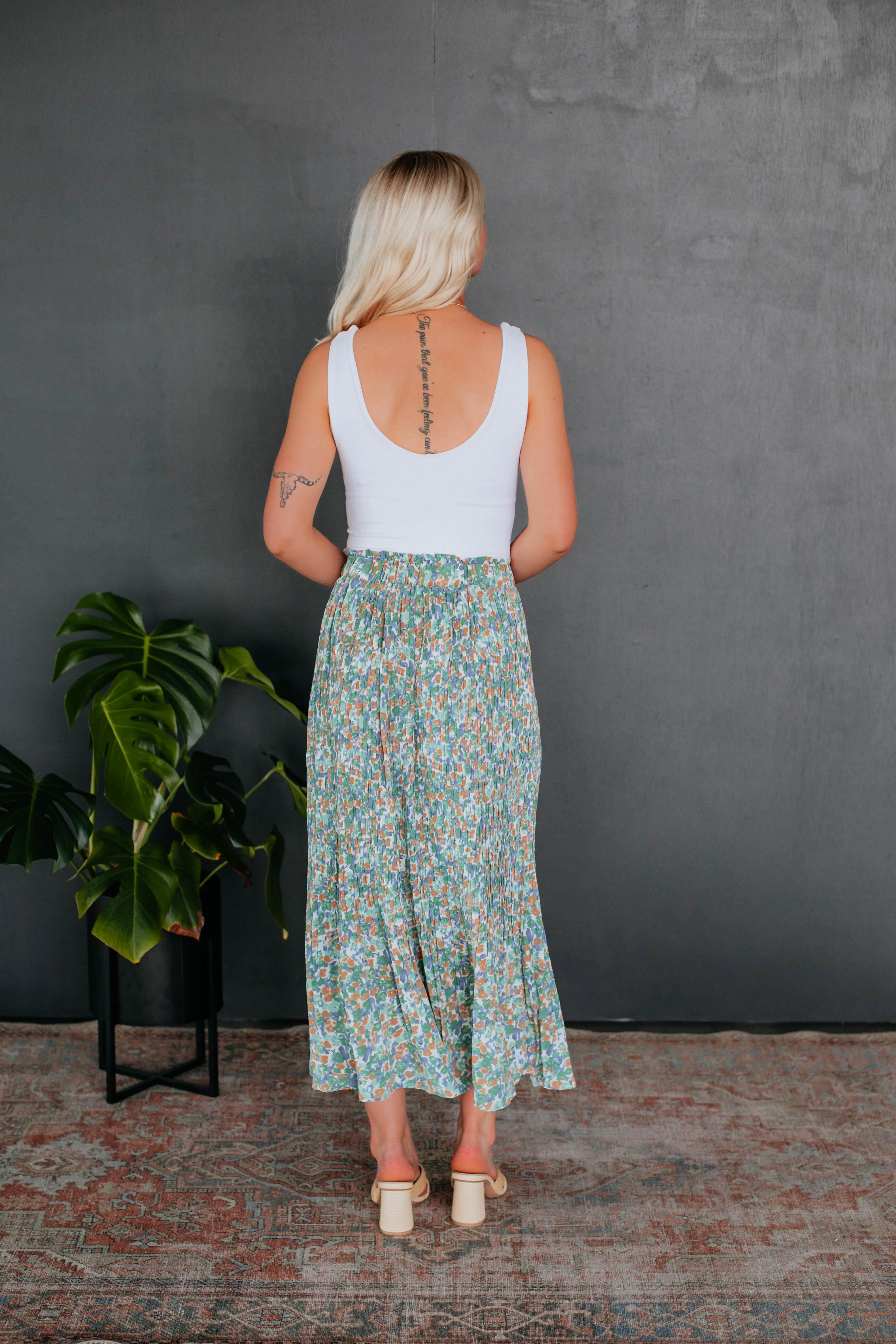 Addy Floral Skirt - Sage sold by Wild Oak Boutique product image thumbnail 4