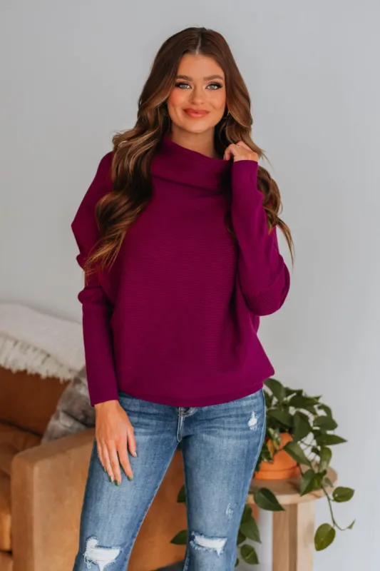 Gretchen Dolman Sweater - Plum sold by Wild Oak Boutique